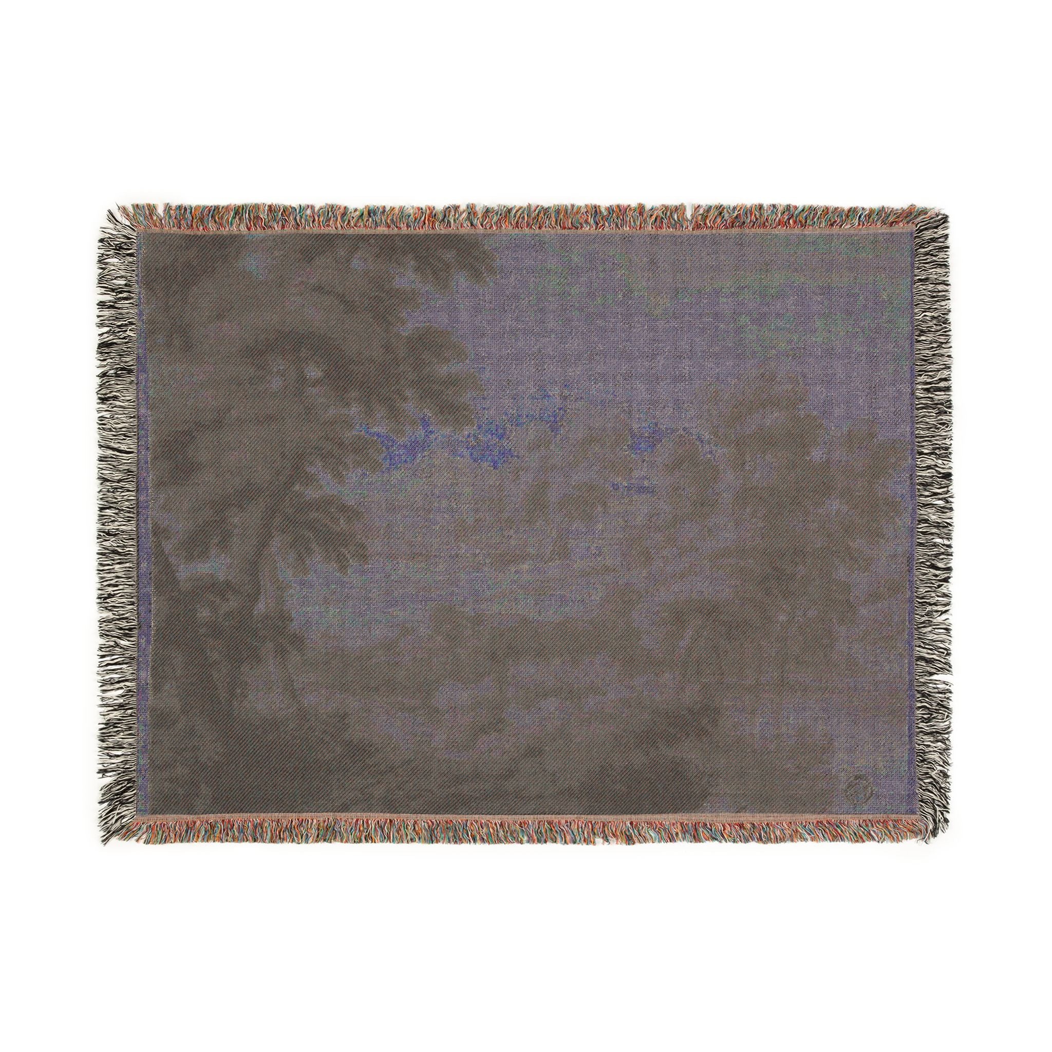 School of Nicolas Poussin - Italianate Landscape with Castle, Trees and Water in Foreground | Woven Tapestry Blanket - Image 12