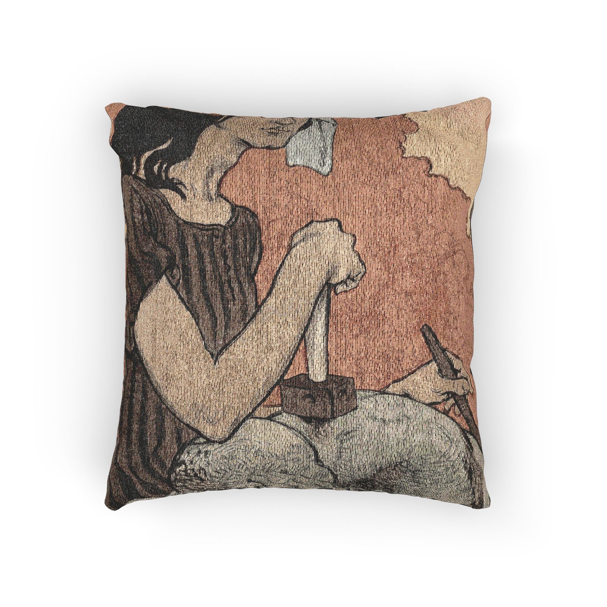 sculptress-eugene-grasset | Woven Pillow