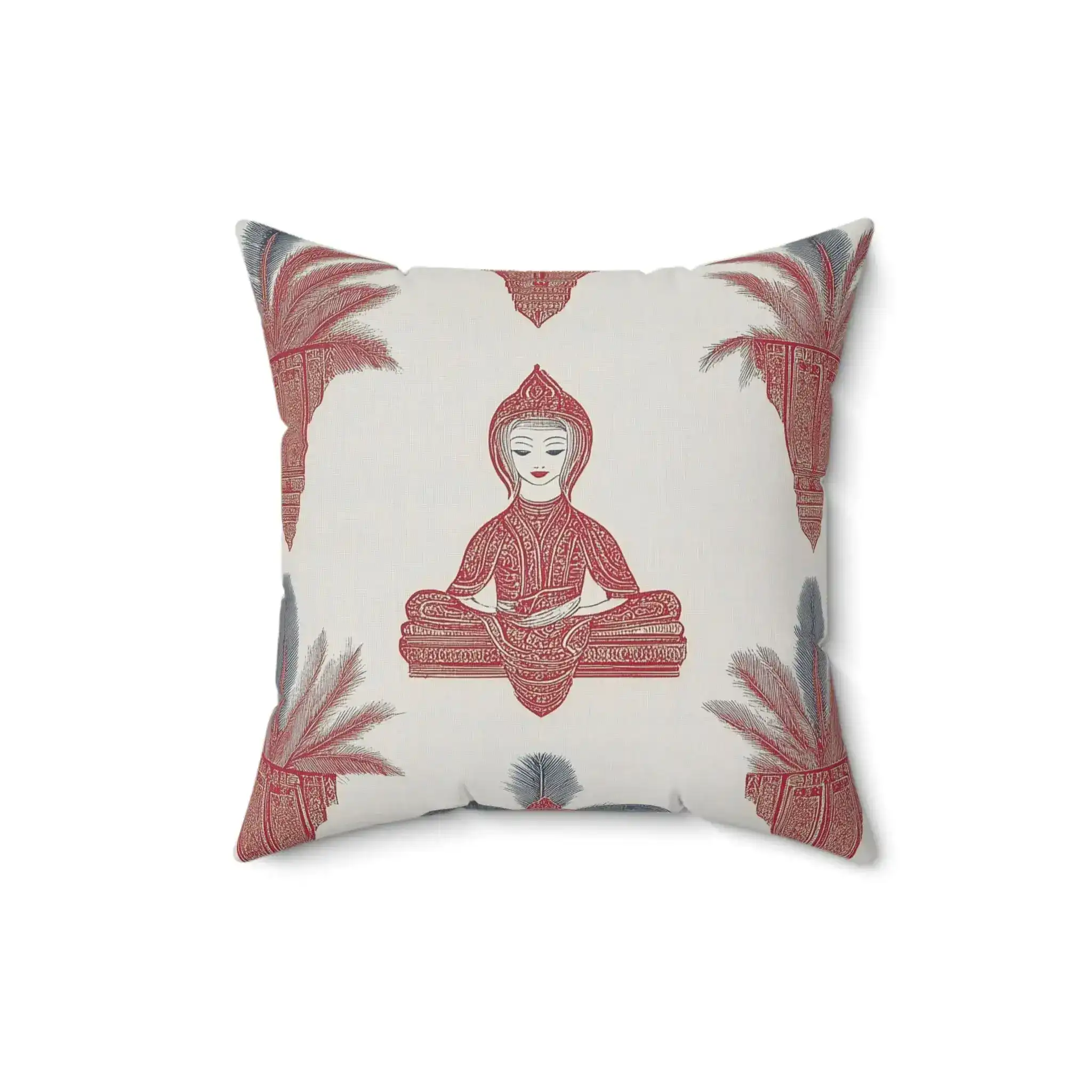 Serene Thai Monk Throw Pillow - Image 3
