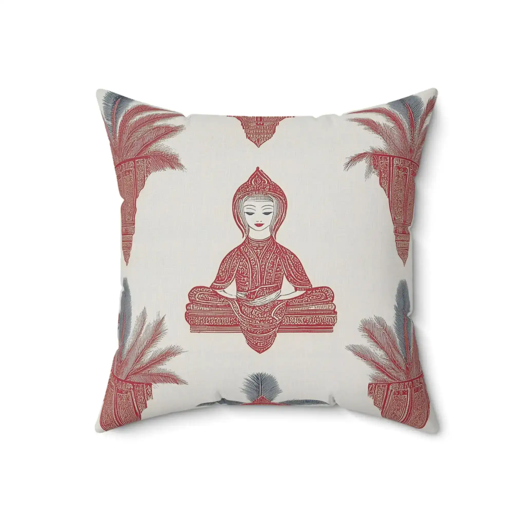 Serene Thai Monk Throw Pillow - Image 4