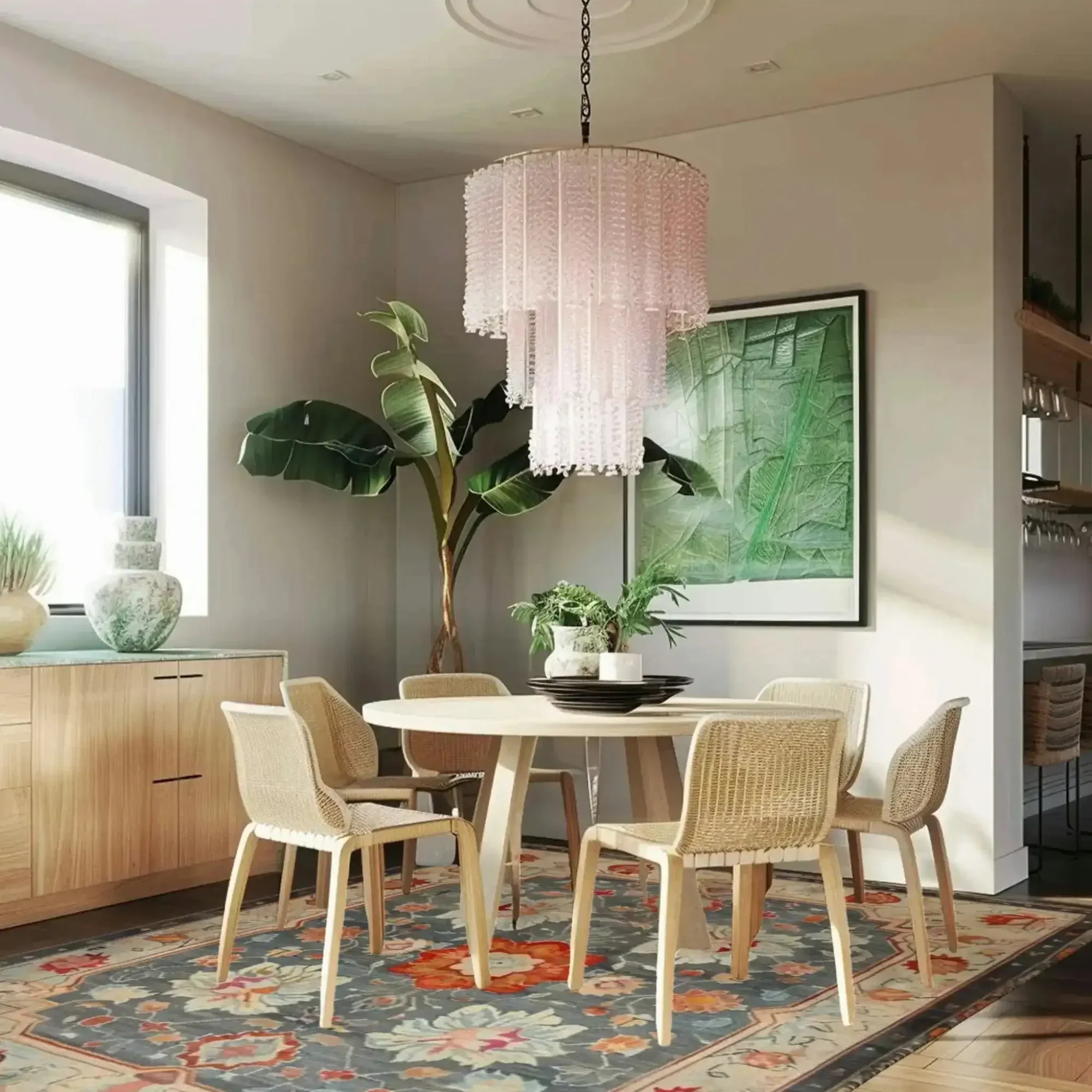 Serenity Bloom Hand Knotted Area Rug - Image 2
