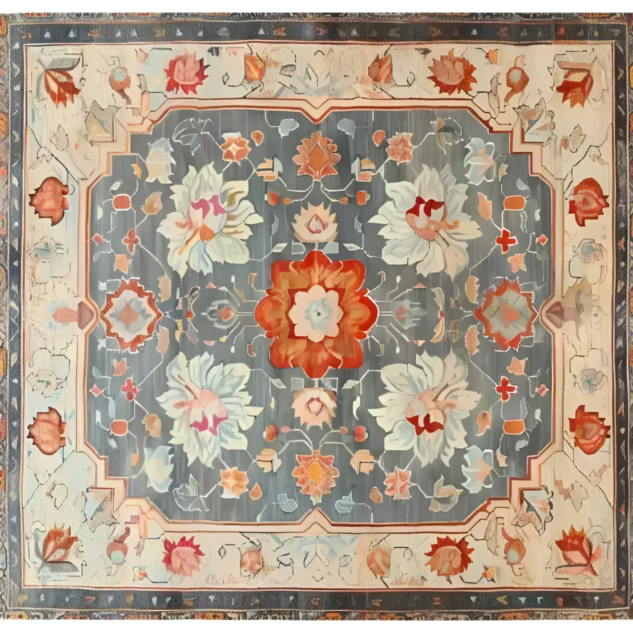 Serenity Bloom Hand Knotted Area Rug - Image 3