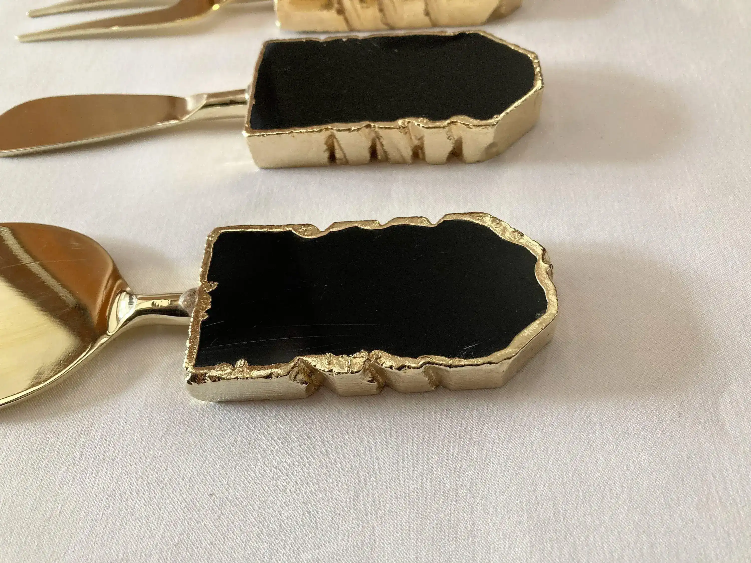 Set of 3 Black Agate Cheese Knives Spreaders - Image 3