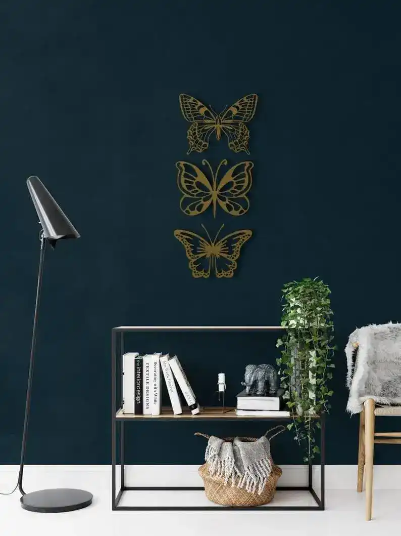Set of 3 Butterflies Metal Wall Decor - Image 4