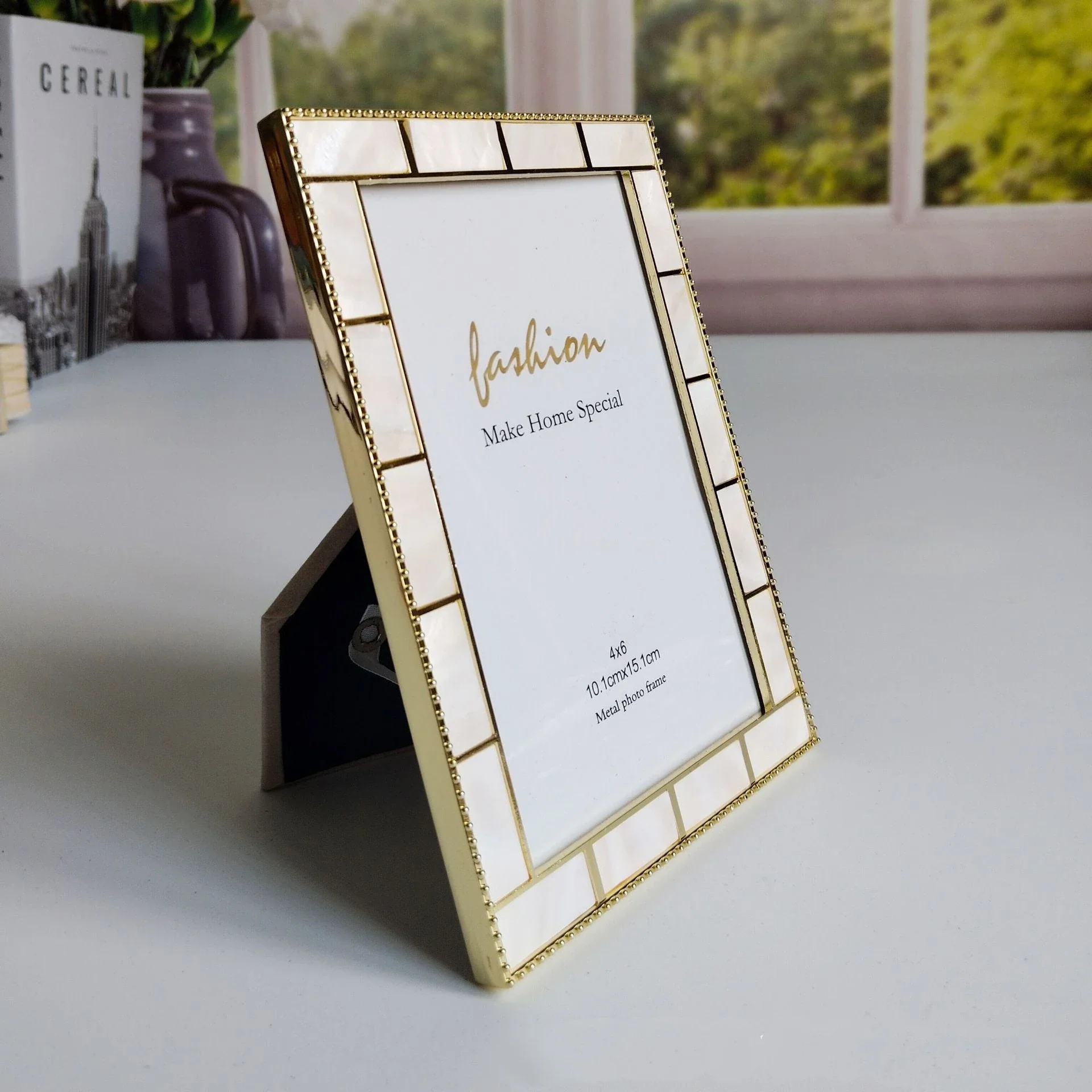 Shell Inlaid Metal Picture Frame - Image 4