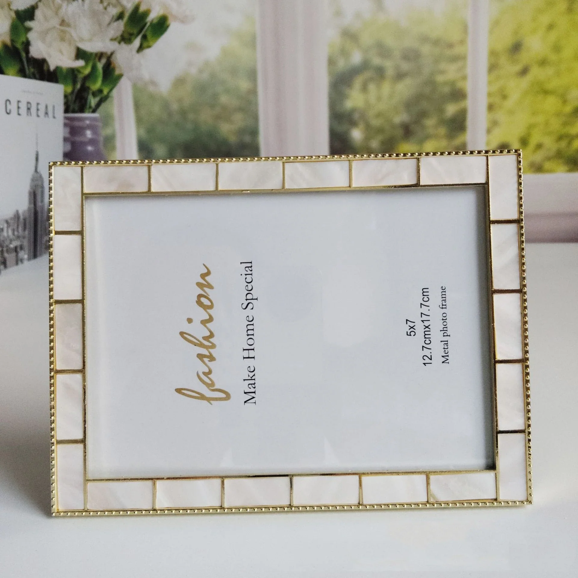 Shell Inlaid Metal Picture Frame - Image 5