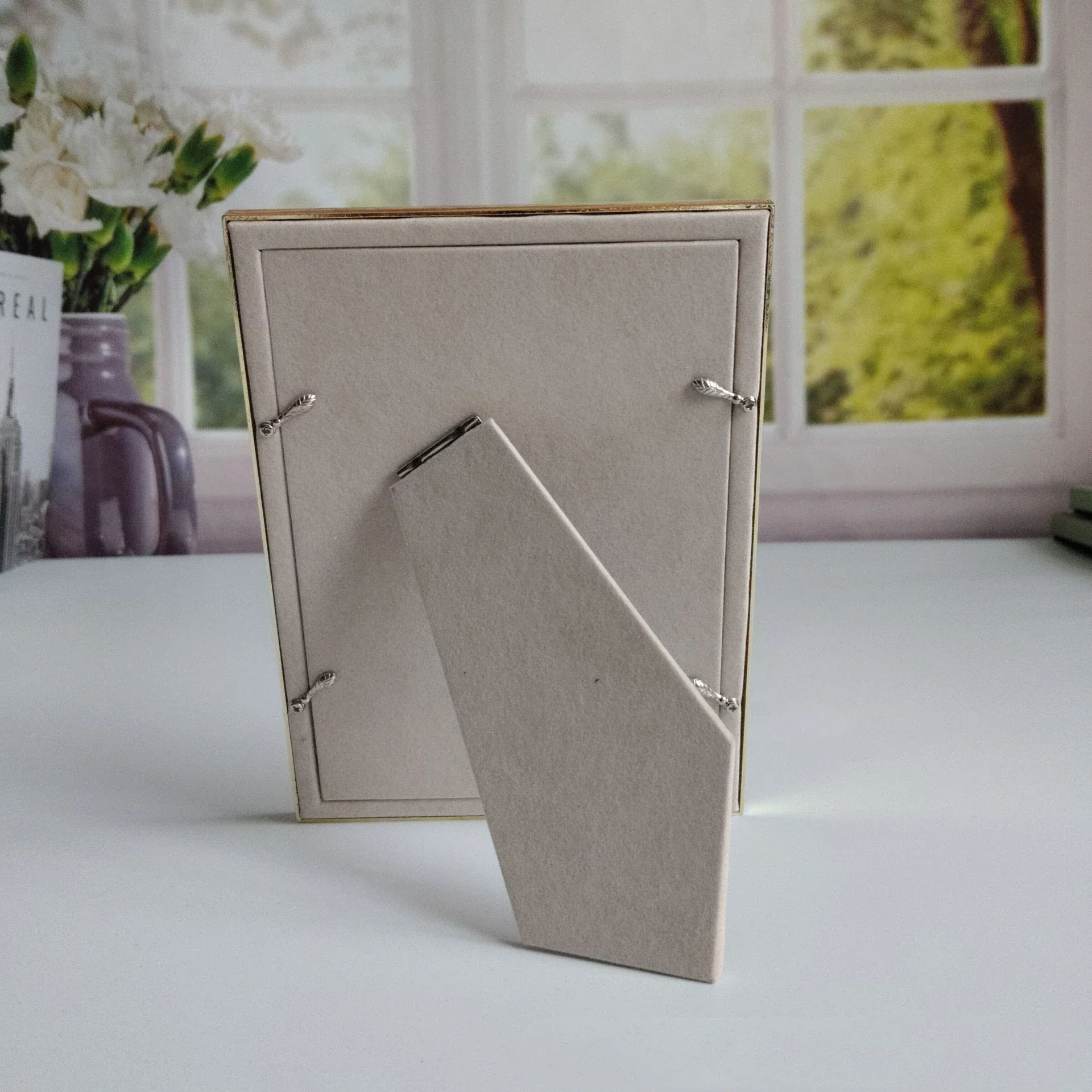 Shell Inlaid Metal Picture Frame - Image 6