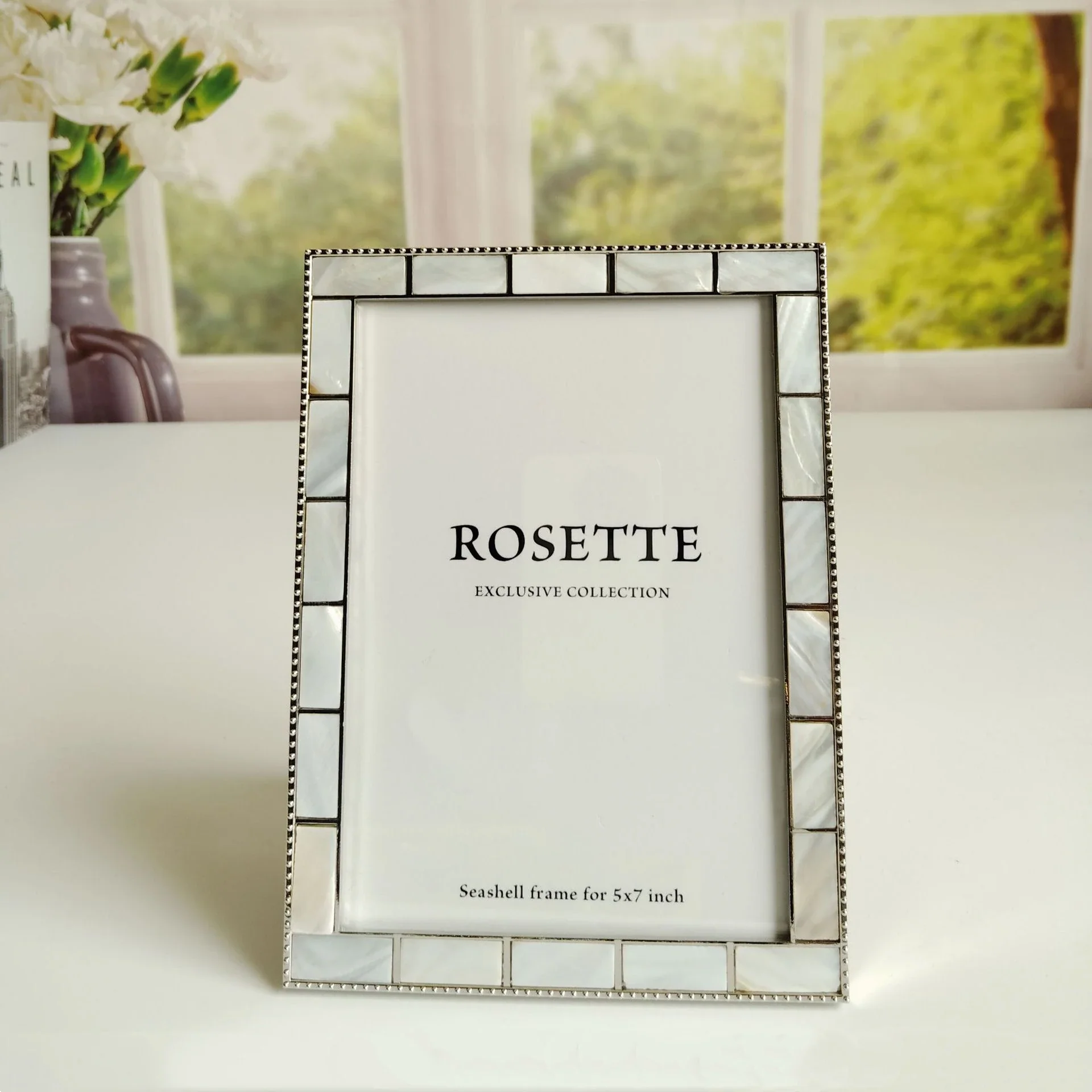 Shell Inlaid Metal Picture Frame - Image 9
