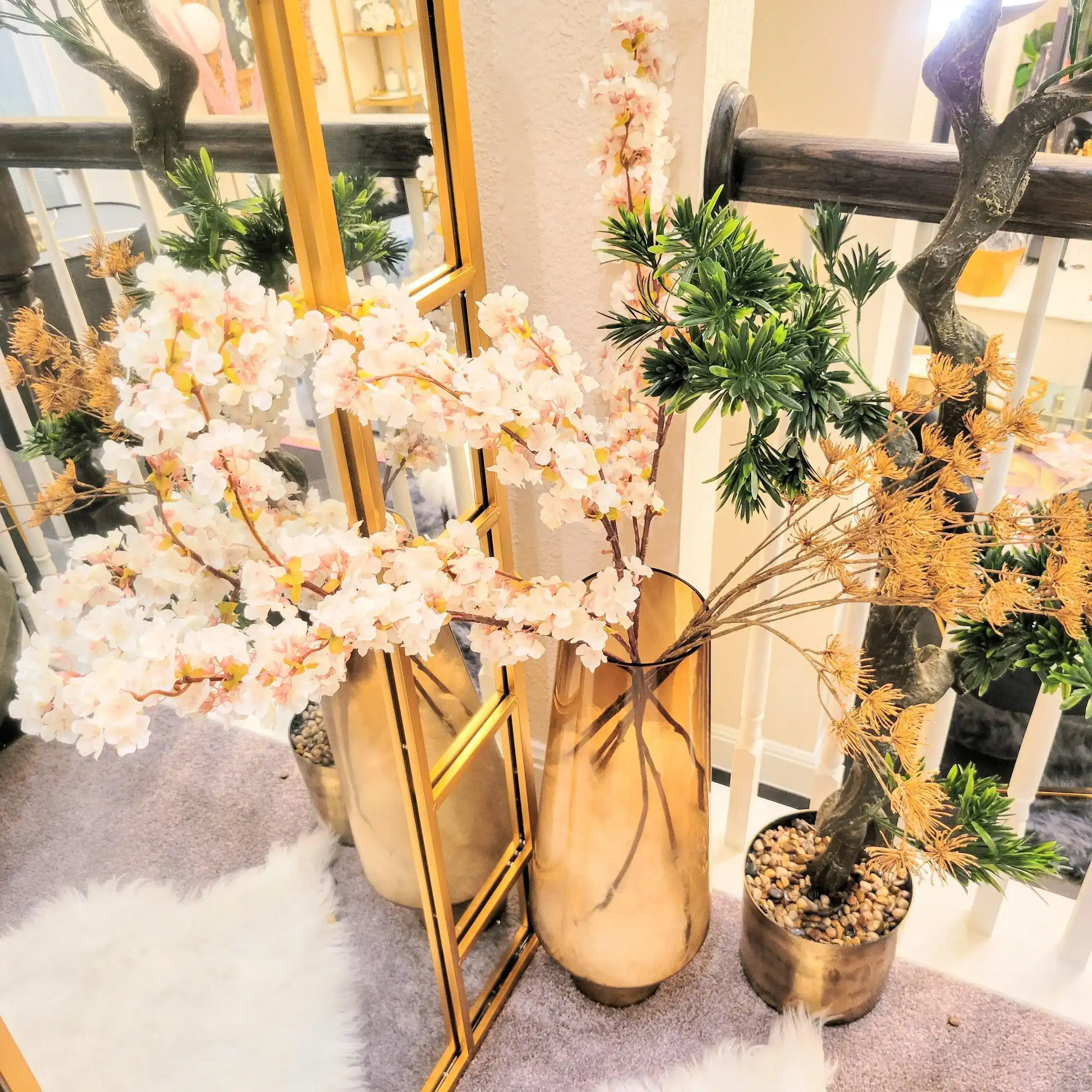 Silk Cherry Blossom Branches - Pack of 3 - Image 3