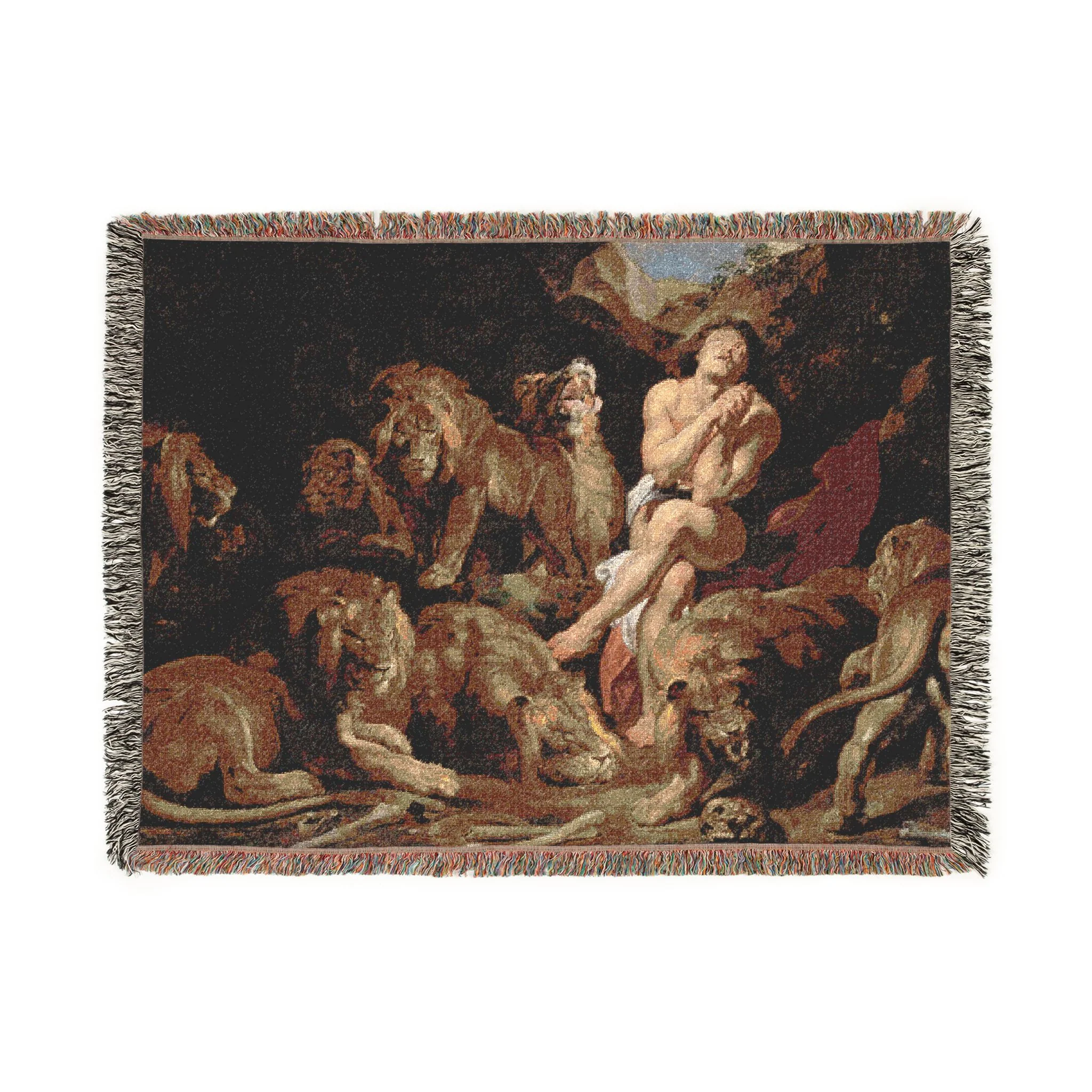 Sir Peter Paul Rubens - Daniel in the Lions' Den - Google Art Project | Woven Tapestry Blanket - Image 10