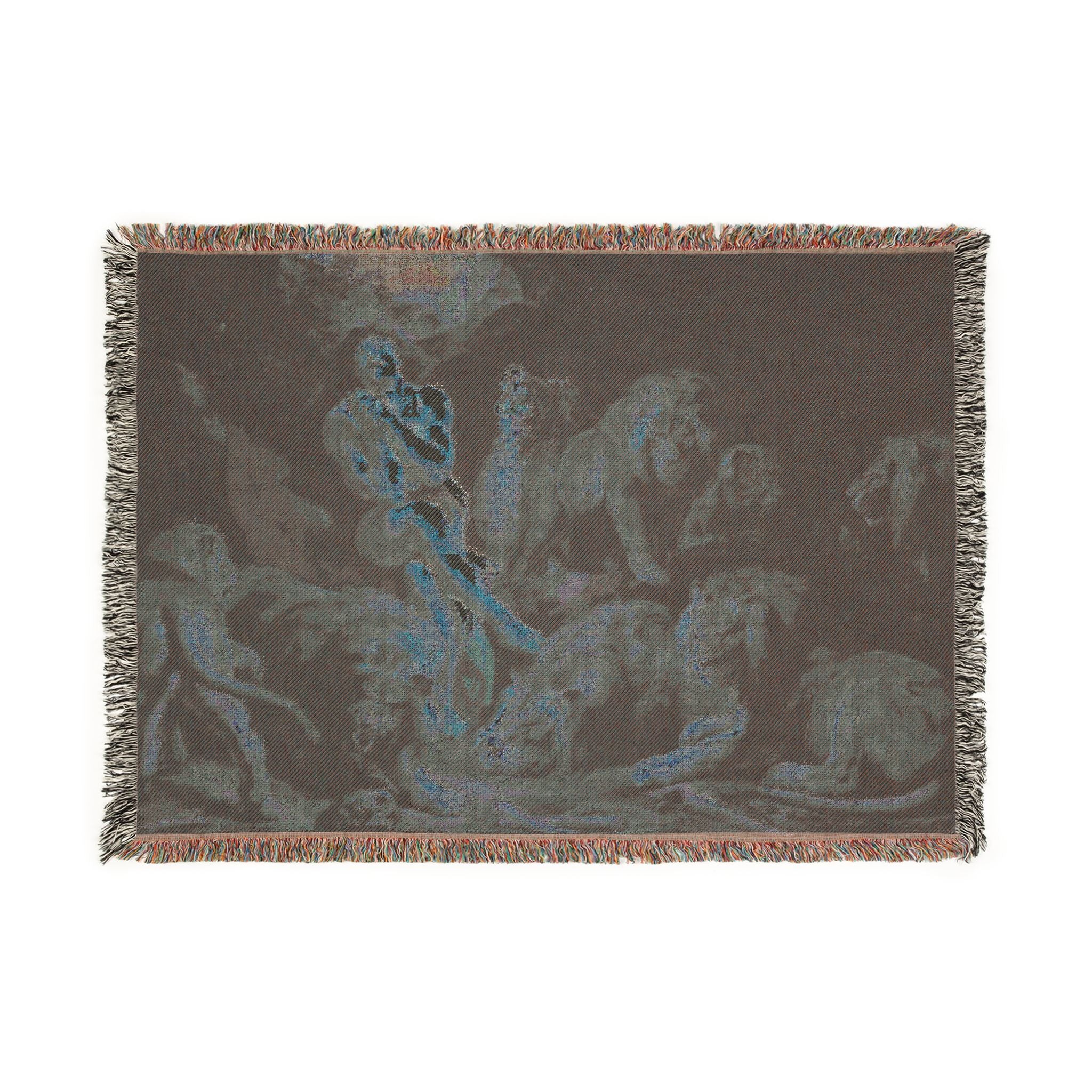Sir Peter Paul Rubens - Daniel in the Lions' Den - Google Art Project | Woven Tapestry Blanket - Image 4
