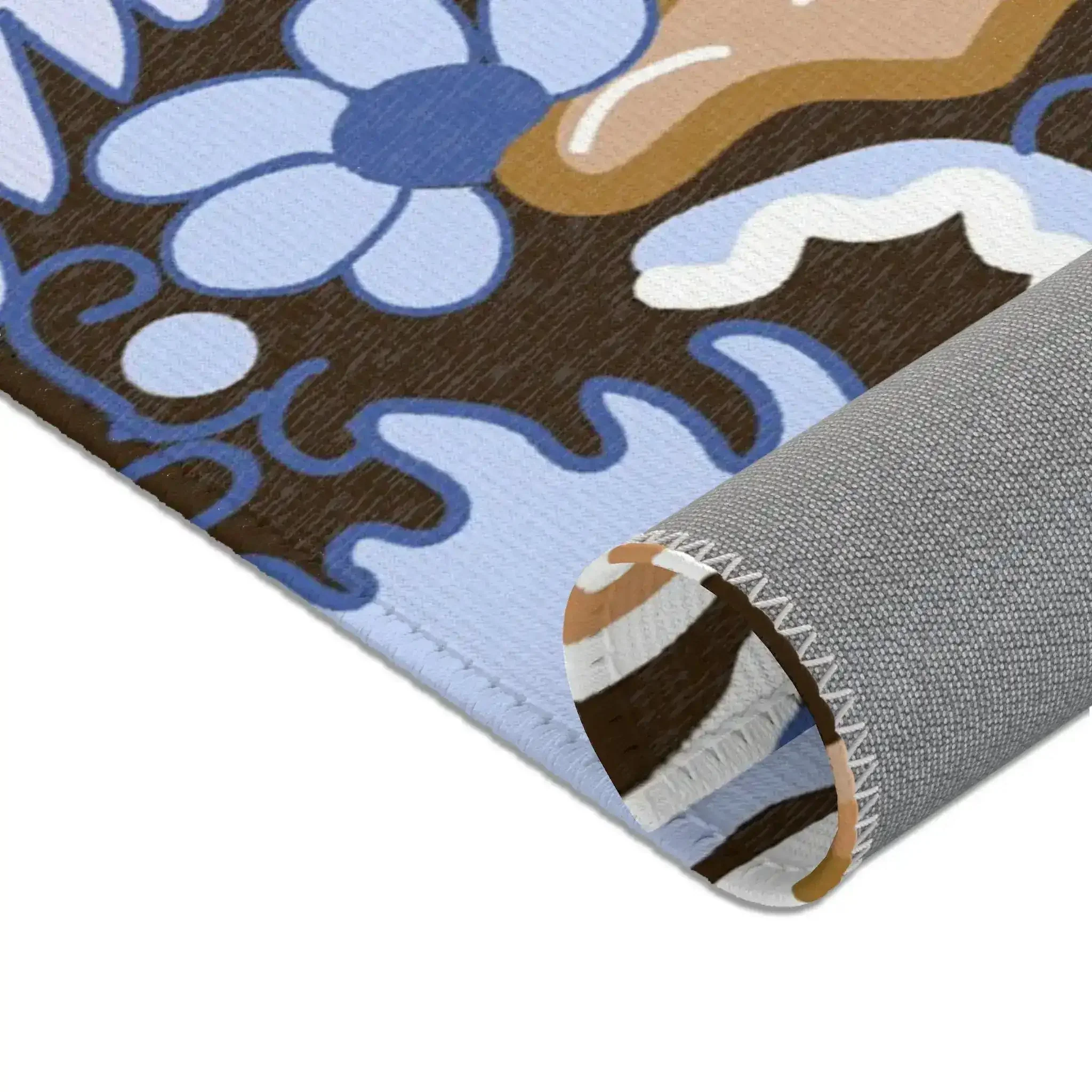 Sky Blue Phoenix with Golden Clouds Accent Rug - Image 4