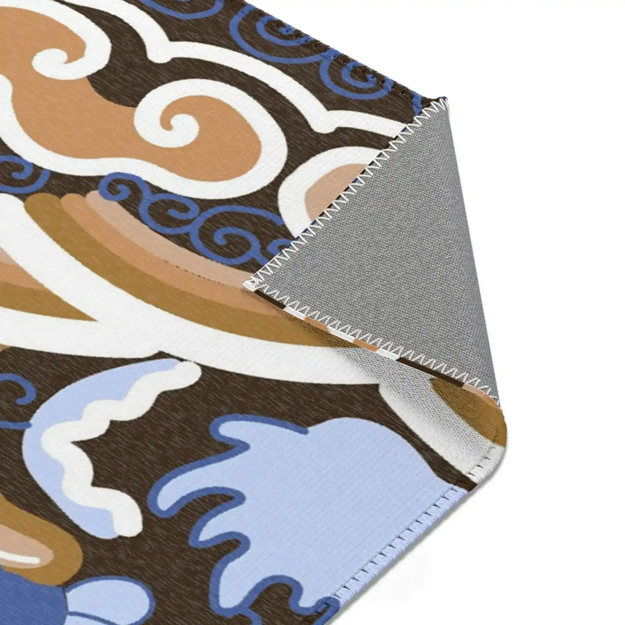 Sky Blue Phoenix with Golden Clouds Accent Rug - Image 5