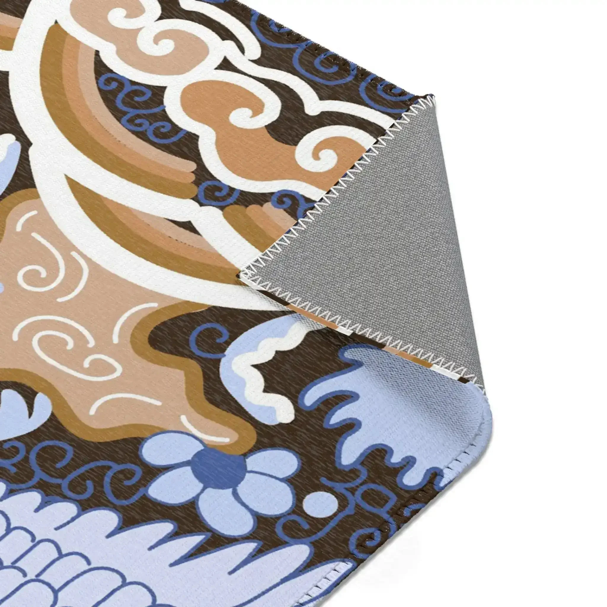 Sky Blue Phoenix with Golden Clouds Accent Rug - Image 6