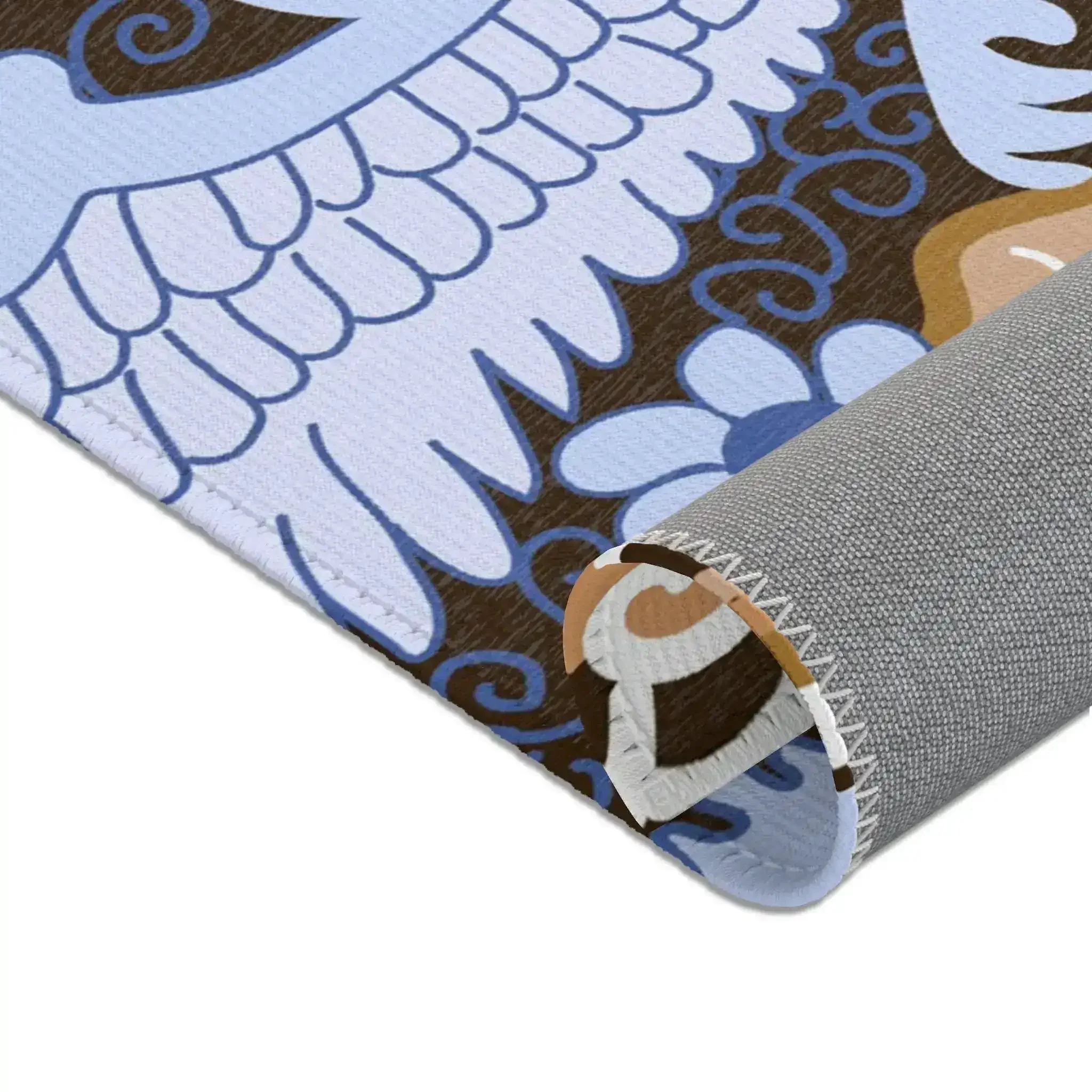 Sky Blue Phoenix with Golden Clouds Accent Rug - Image 7
