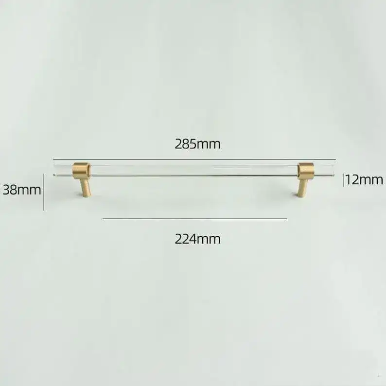 Sleek Acrylic Cabinet Drawer Pull with Brass Handle - Image 10