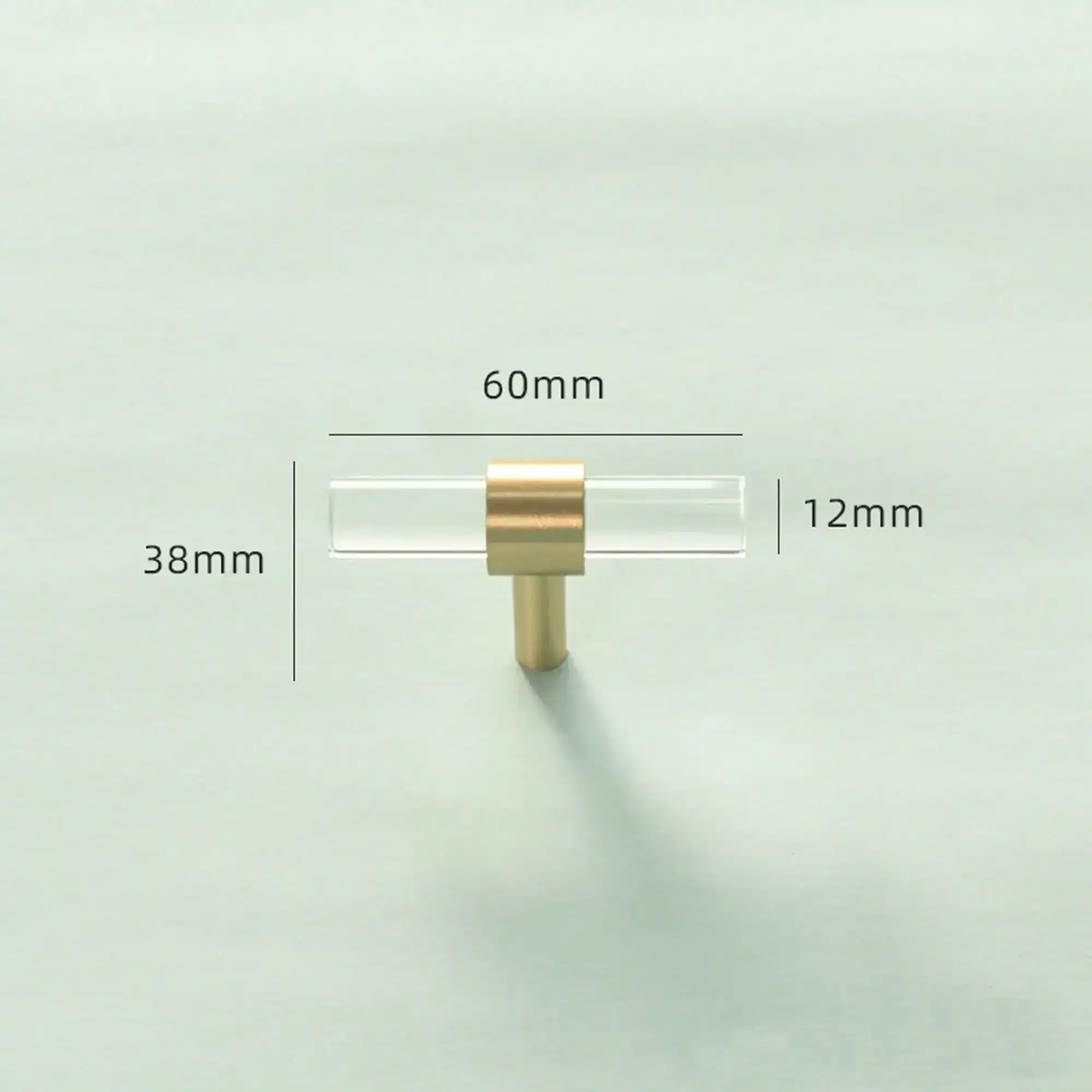 Sleek Acrylic Cabinet Drawer Pull with Brass Handle - Image 12