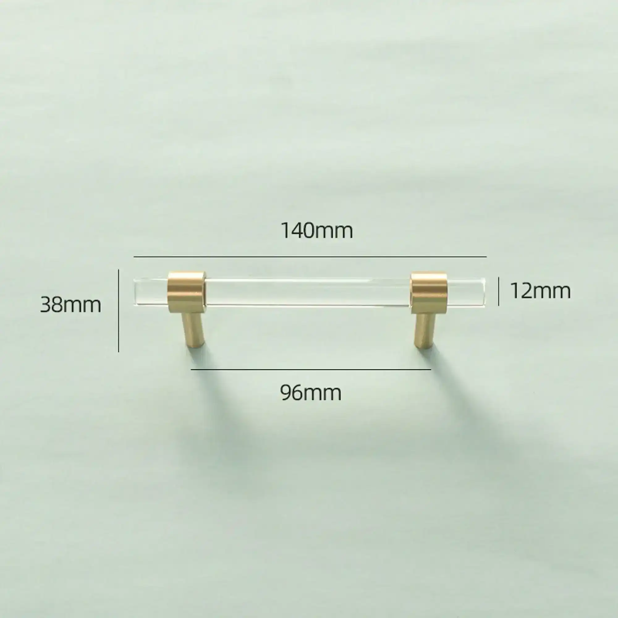 Sleek Acrylic Cabinet Drawer Pull with Brass Handle - Image 13