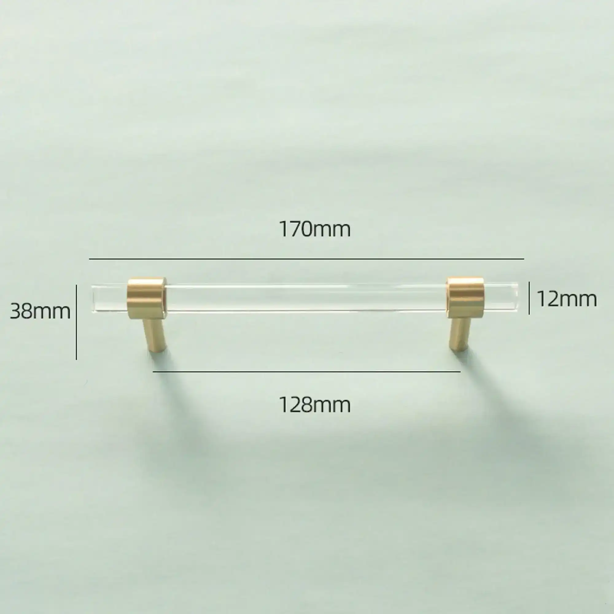 Sleek Acrylic Cabinet Drawer Pull with Brass Handle - Image 14