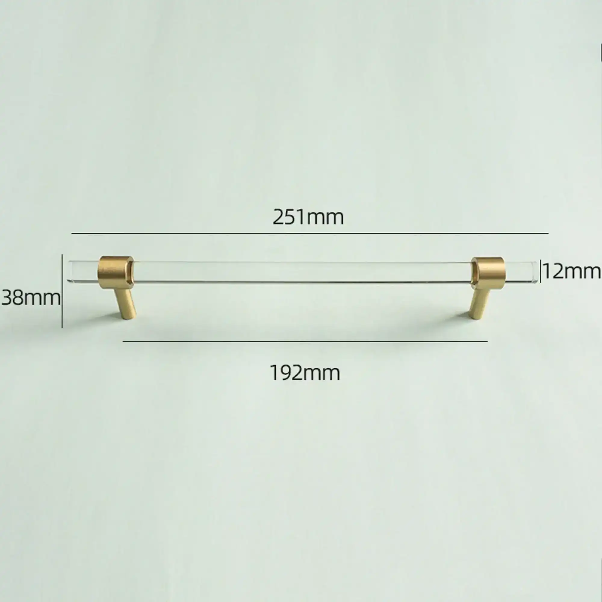 Sleek Acrylic Cabinet Drawer Pull with Brass Handle - Image 16