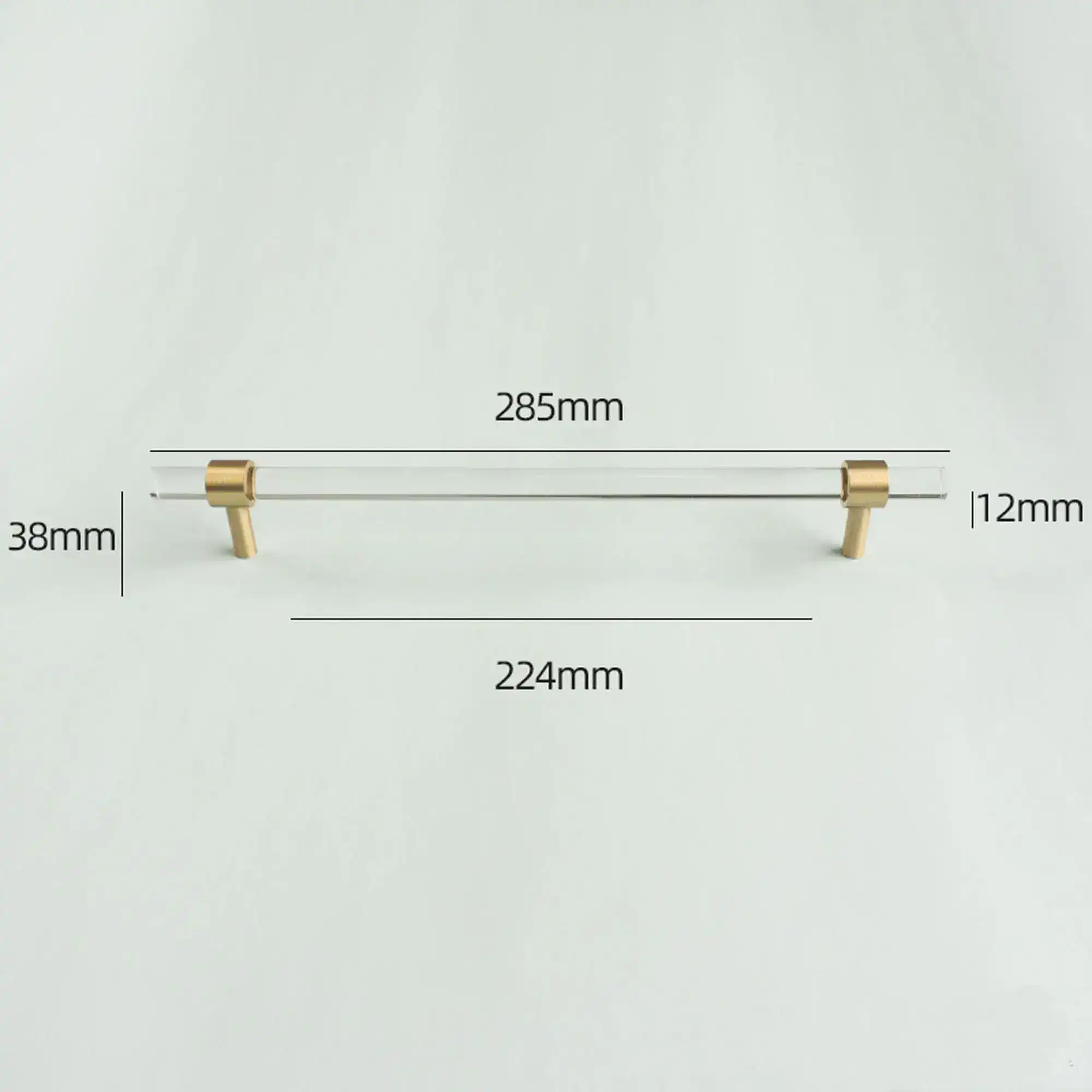 Sleek Acrylic Cabinet Drawer Pull with Brass Handle - Image 17