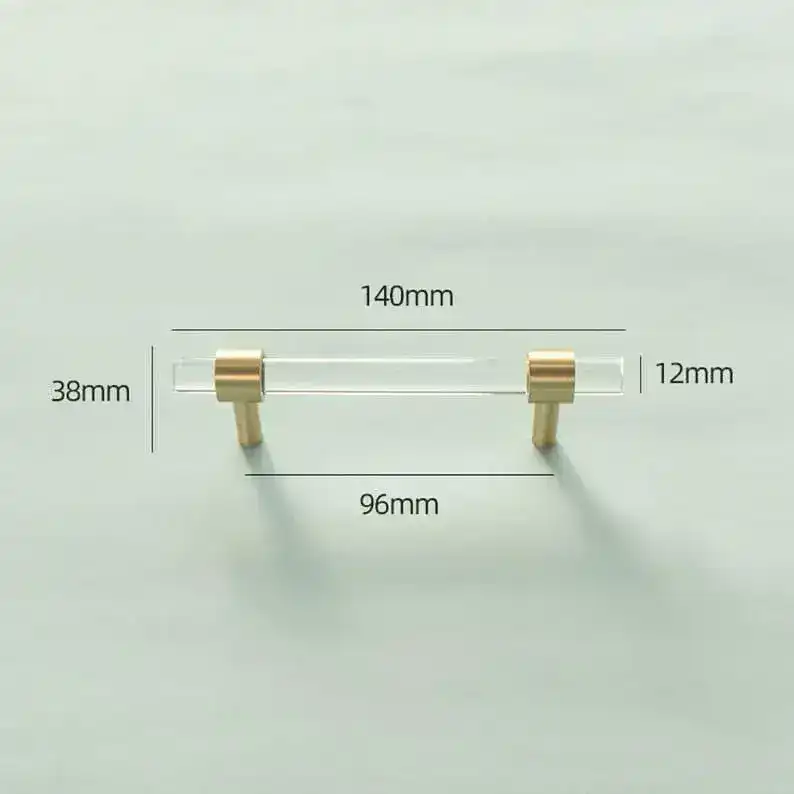 Sleek Acrylic Cabinet Drawer Pull with Brass Handle - Image 8