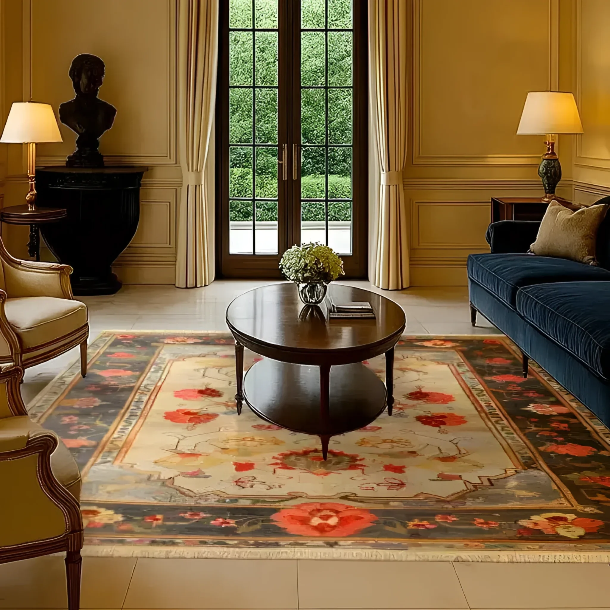 Sleek Floral Expression Hand Knotted Area Rug - Image 2