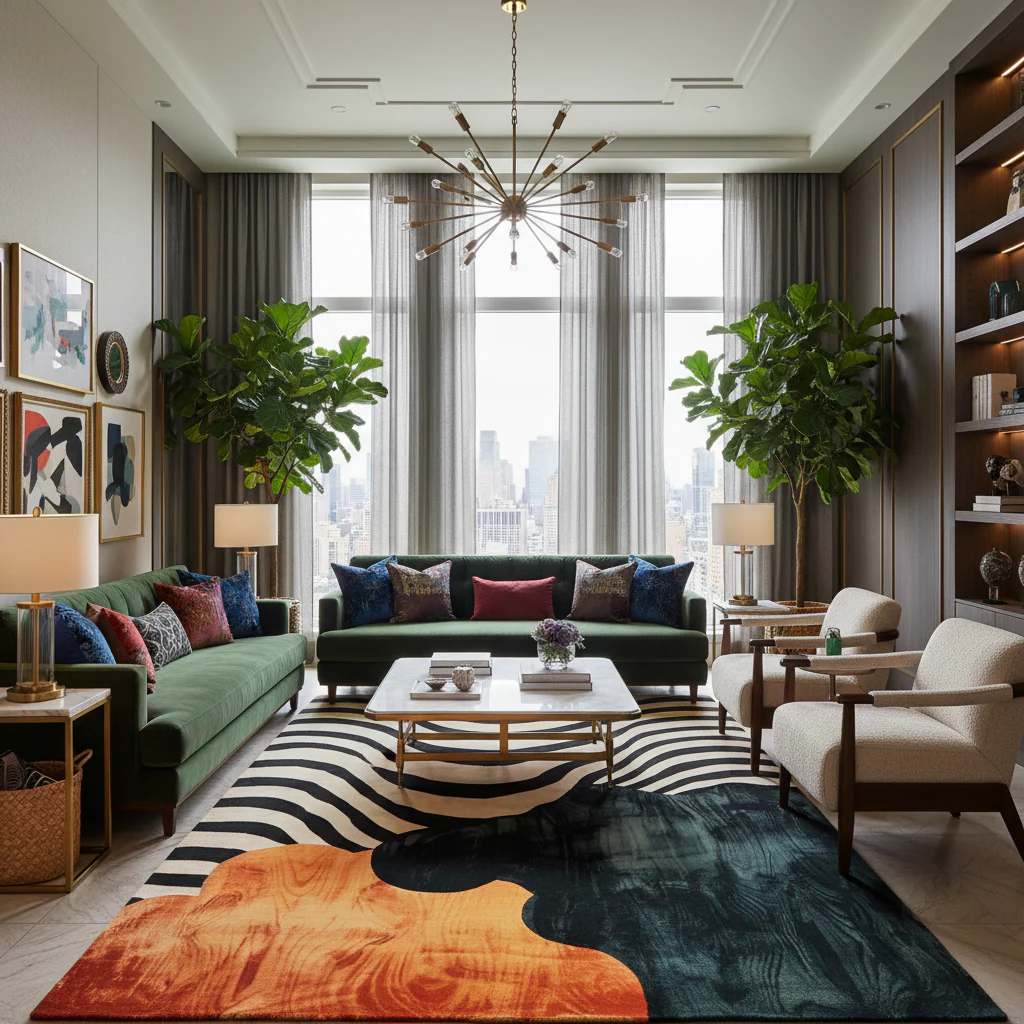 Sleek Stripes Tufted Wool Rug - Image 4