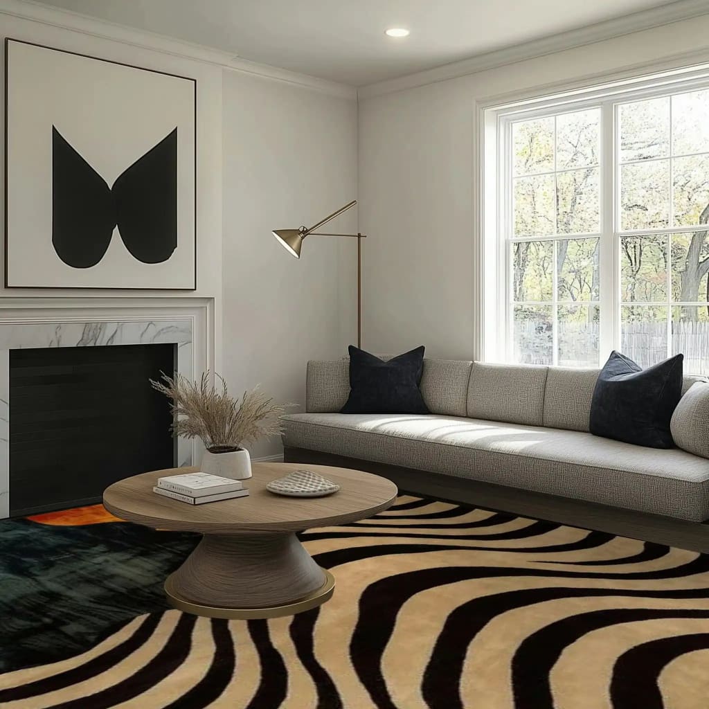 Sleek Stripes Tufted Wool Rug - Image 6