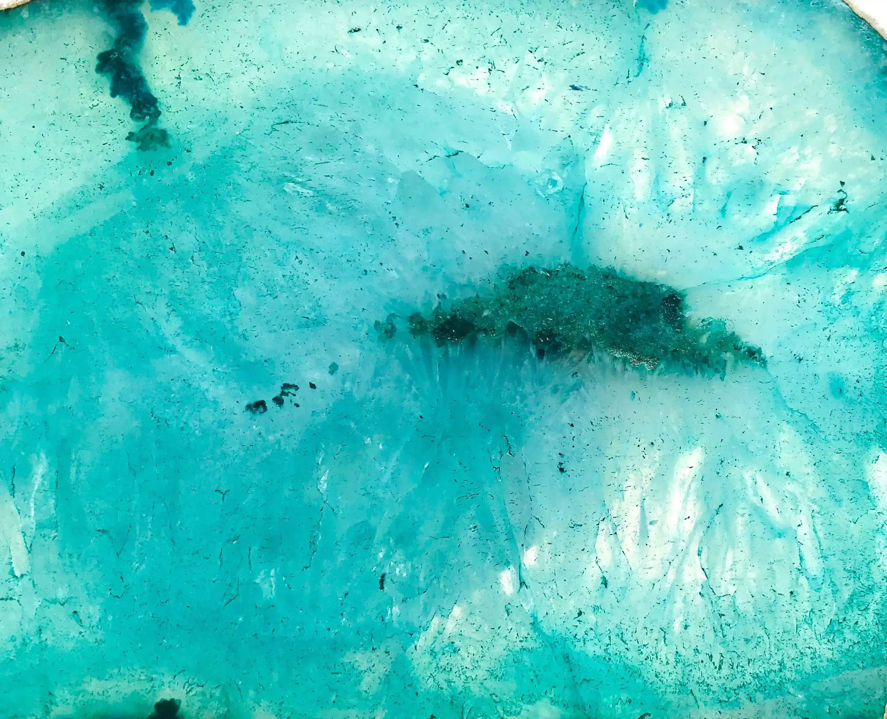 Small Aqua Agate Quartz Organic Edge Accent Table - Image 5