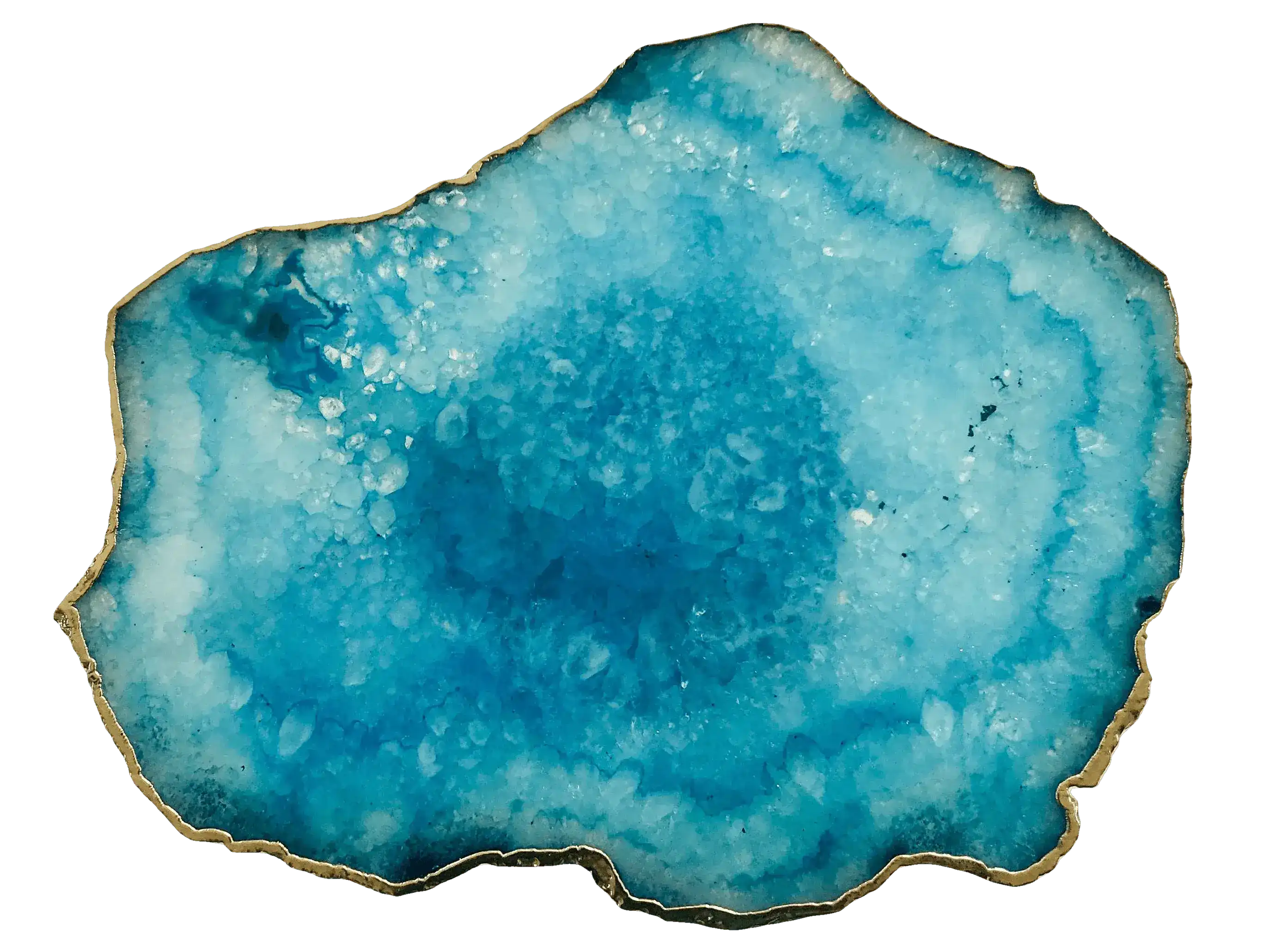 Small Blue Agate Quartz Organic Edge Accent Table - Image 2