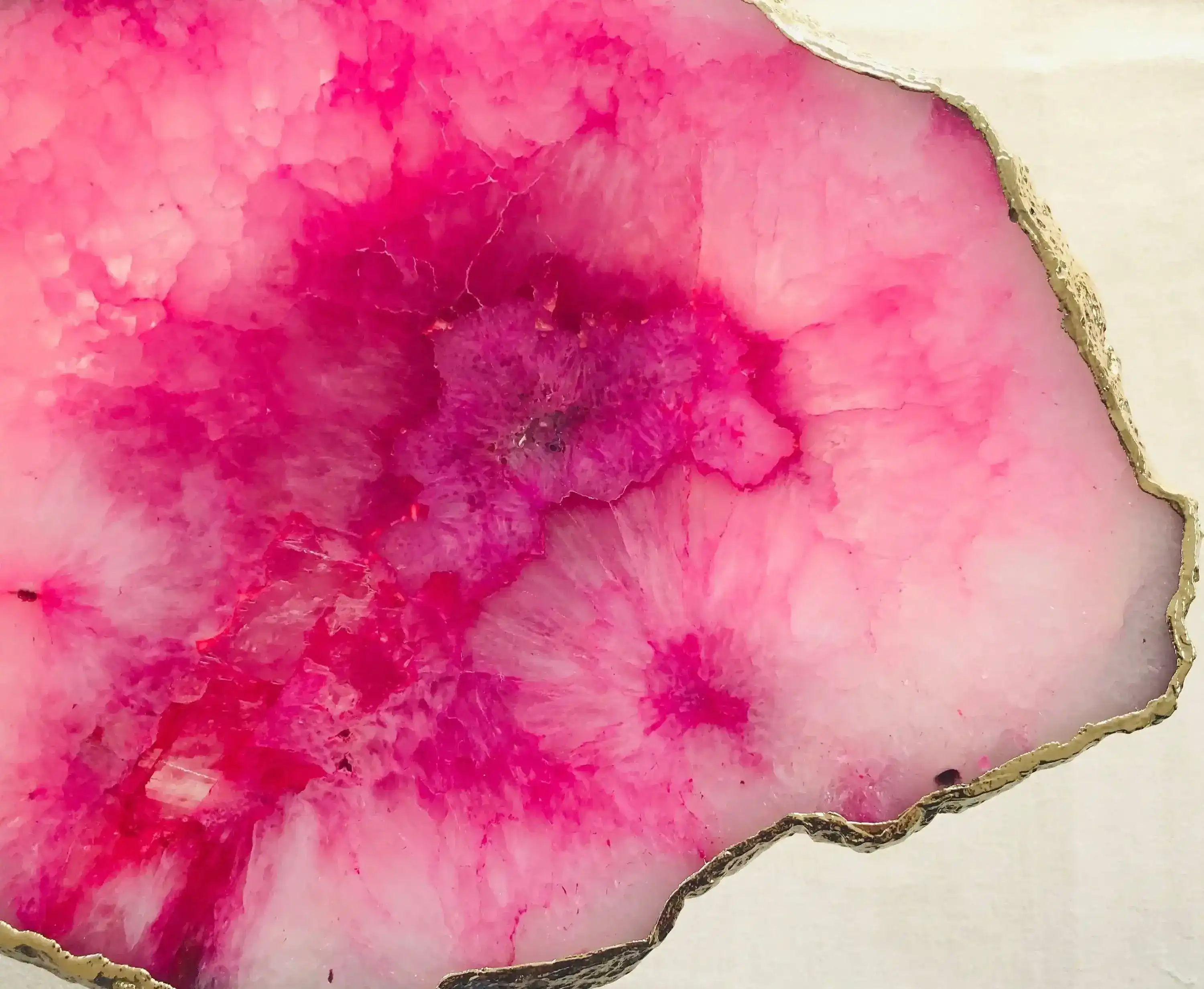 Small Pink Agate Quartz Organic Edge Side Table - Image 3