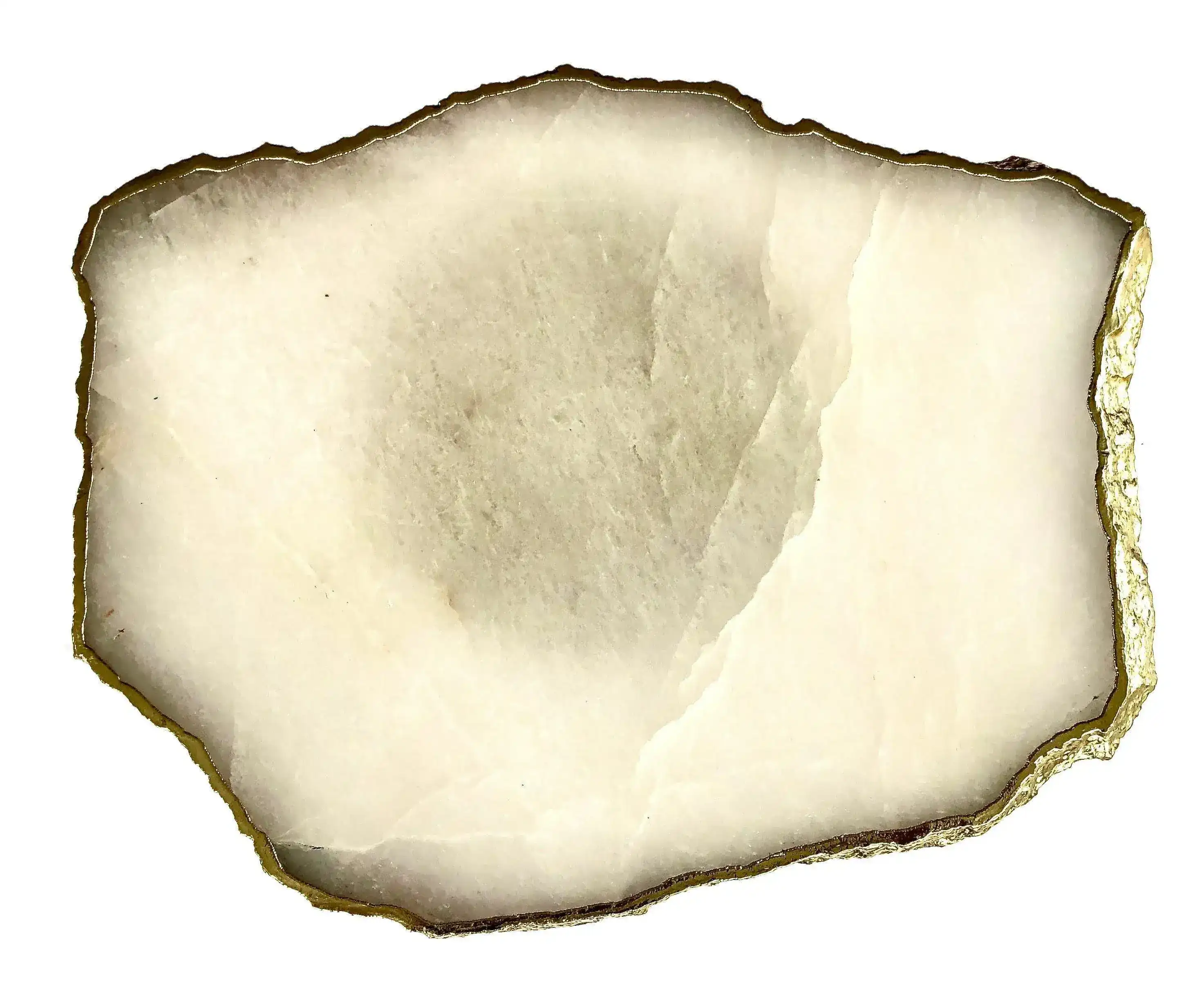 Small White Agate Quartz Organic Edge Accent Table - Image 2