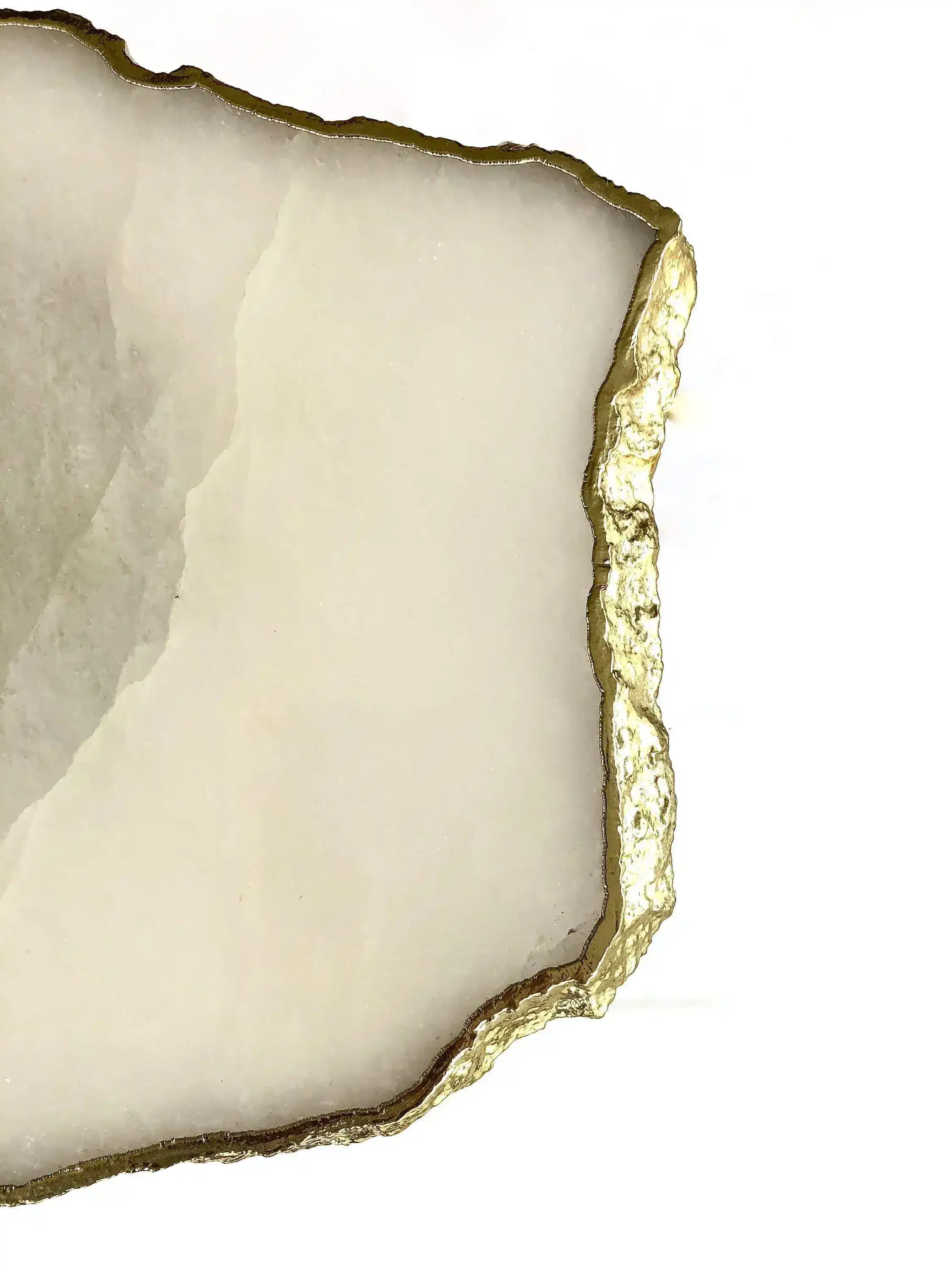 Small White Agate Quartz Organic Edge Accent Table - Image 4
