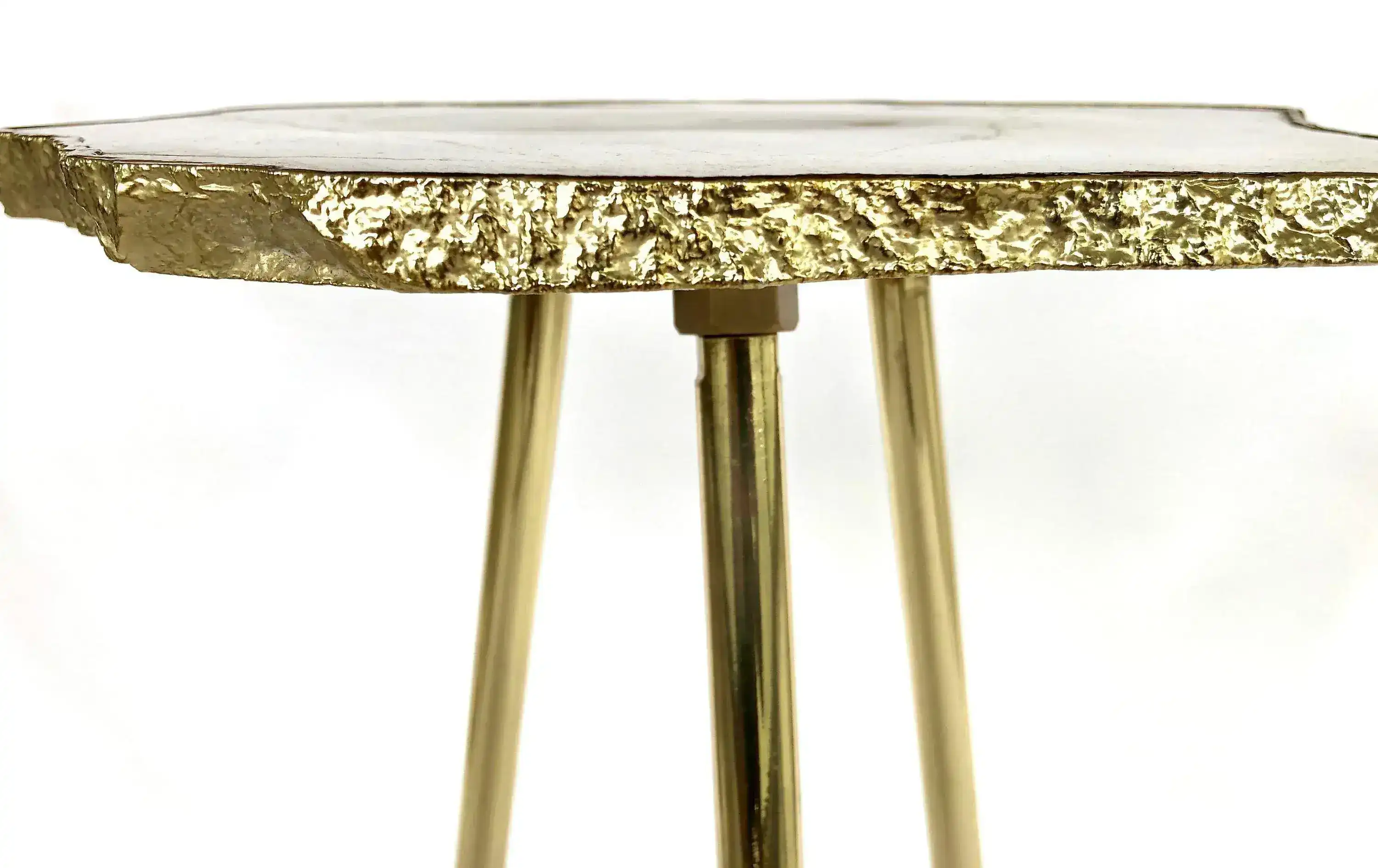 Small White Agate Quartz Organic Edge Accent Table - Image 5