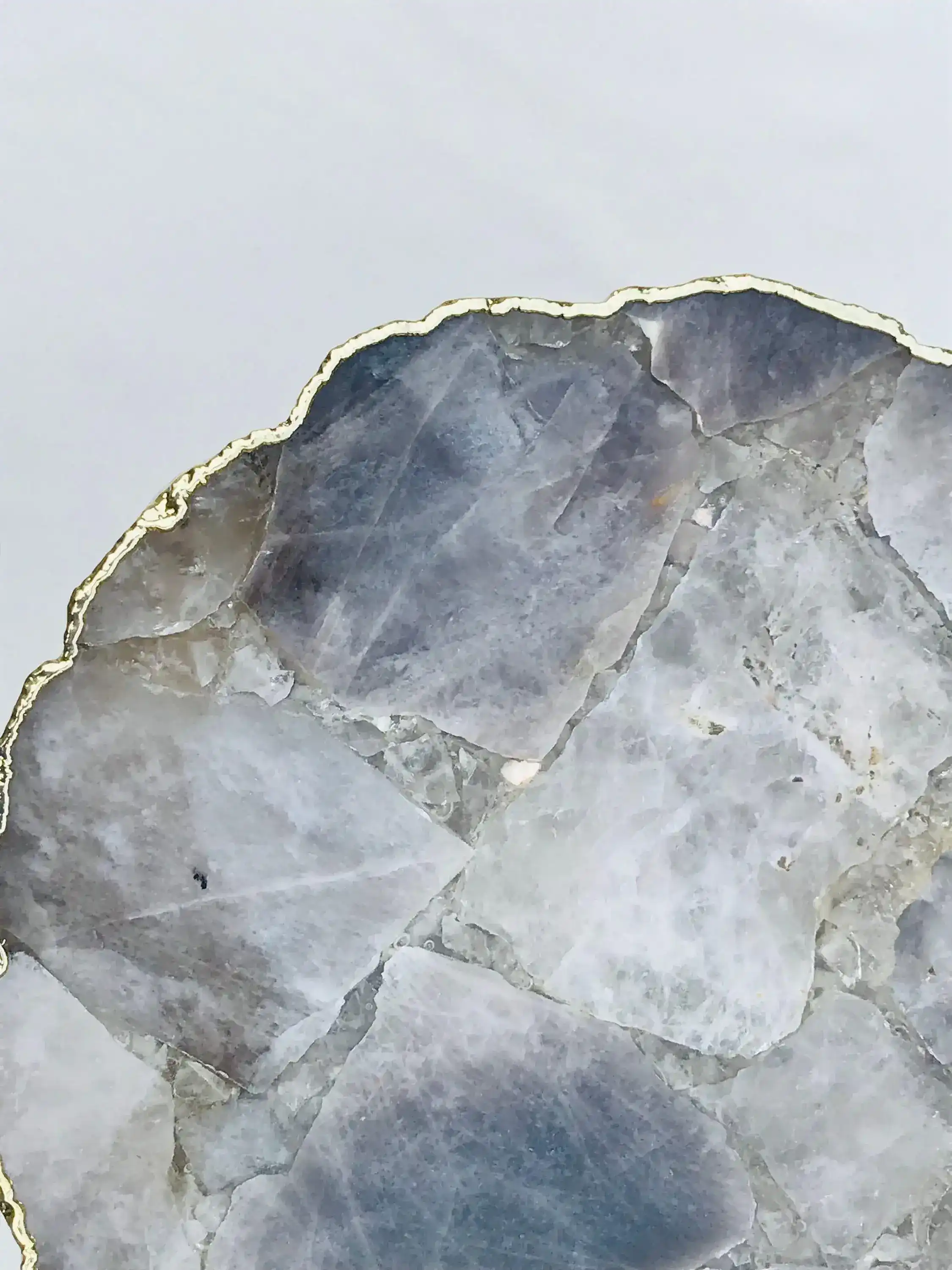 Smoky Grey Agate Organic Edge Accent Side Table - Image 5