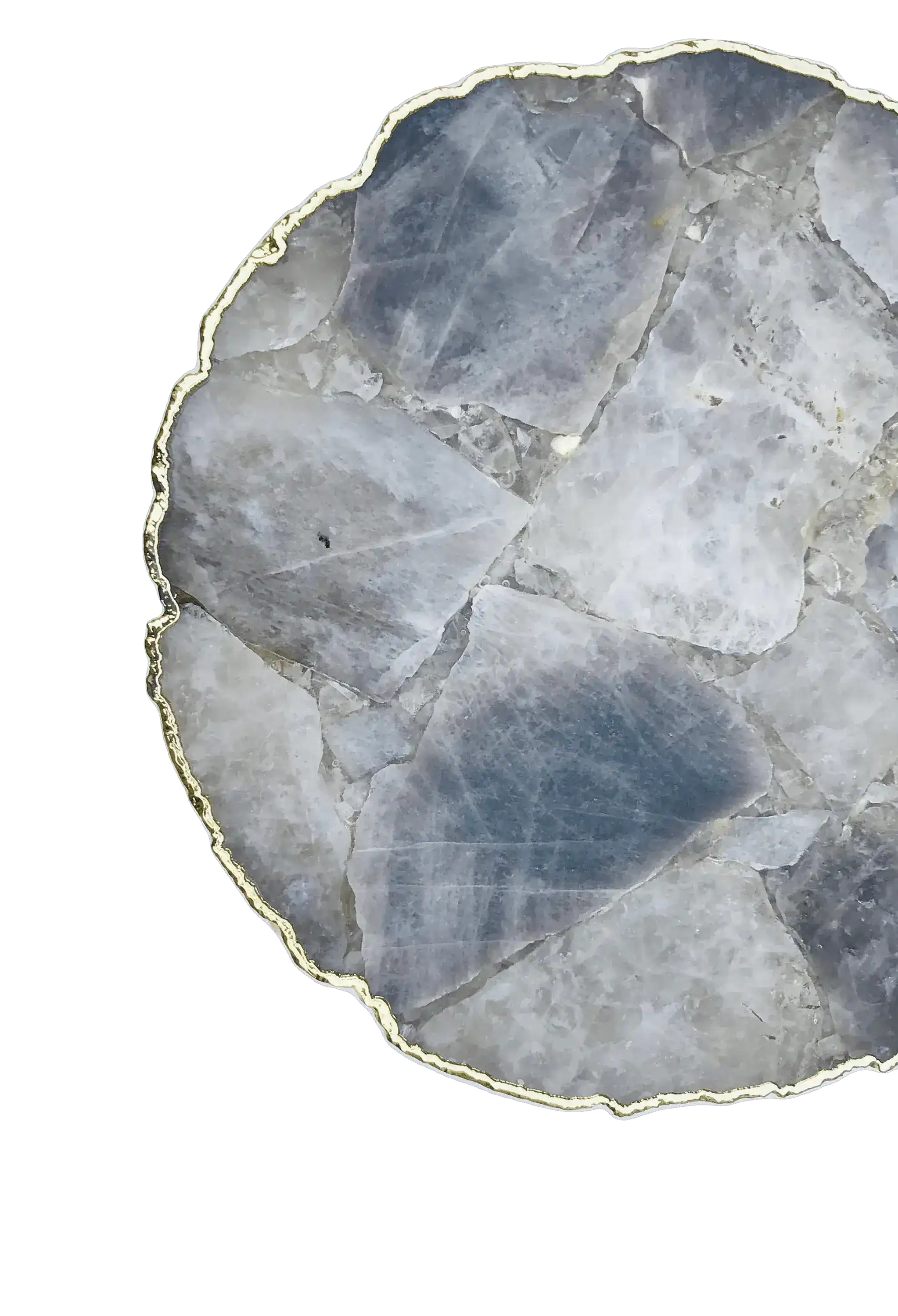 Smoky Grey Agate Organic Edge Accent Side Table - Image 6