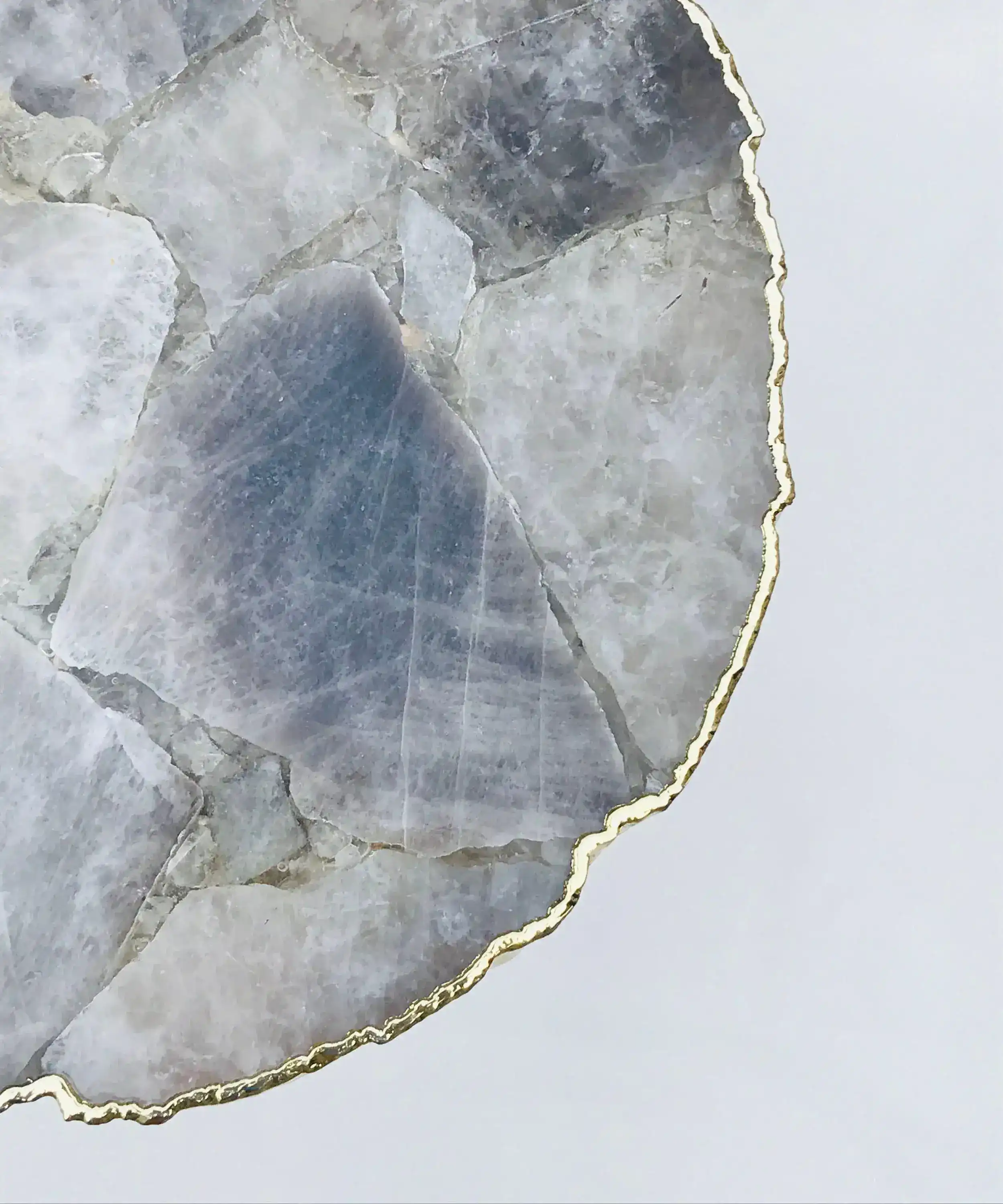 Smoky Grey Agate Organic Edge Accent Side Table - Image 8