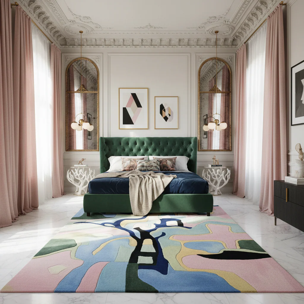 Soft Form Abstraction Hand Tufted Rug - Image 2
