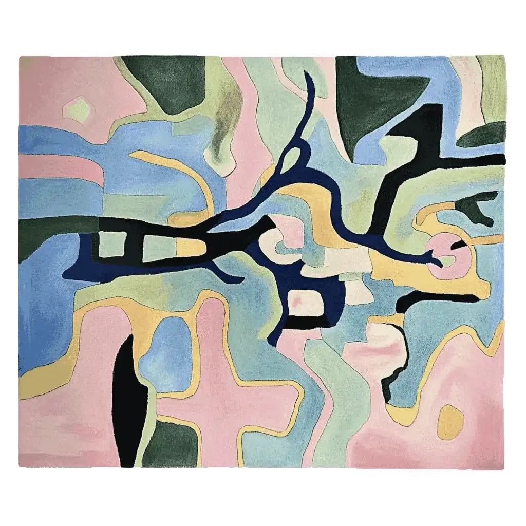 Soft Form Abstraction Hand Tufted Rug - Image 4