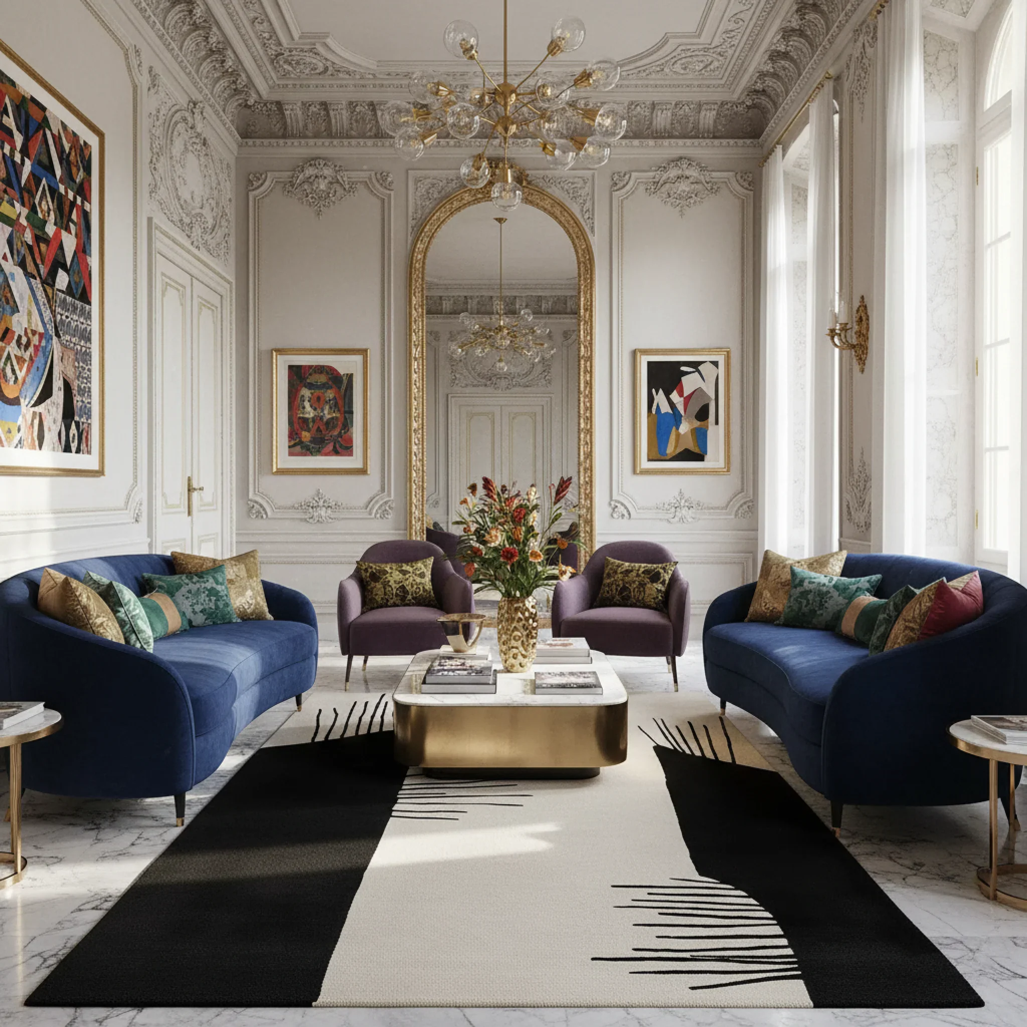 Soft Ink Surge Hand Tufted Rug - Image 3