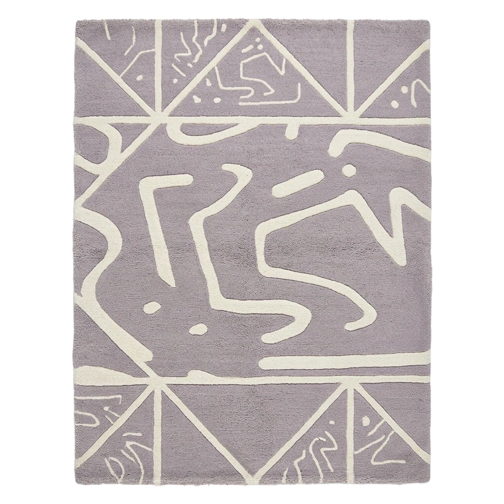 Soft Lilac Contour Hand Knotted Rug