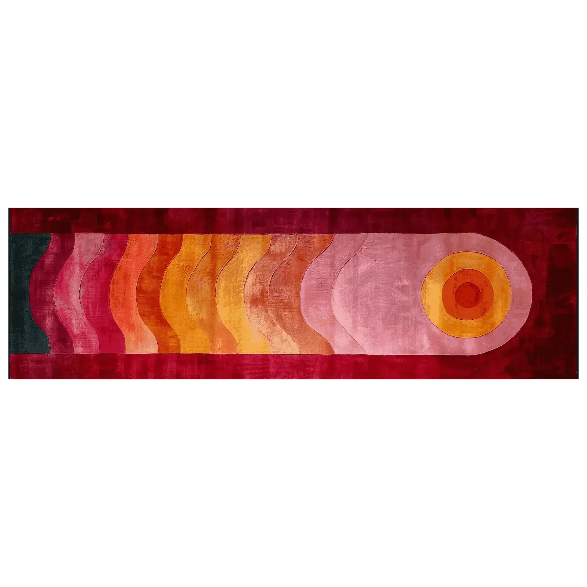 Solar Flame Waves Hand Tufted Runner Rug - Image 4