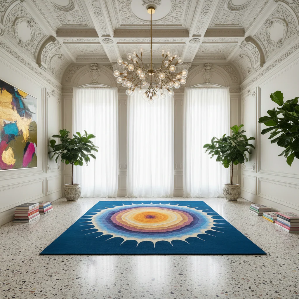 Solar Flare Bloom Hand Tufted Rug - Image 2