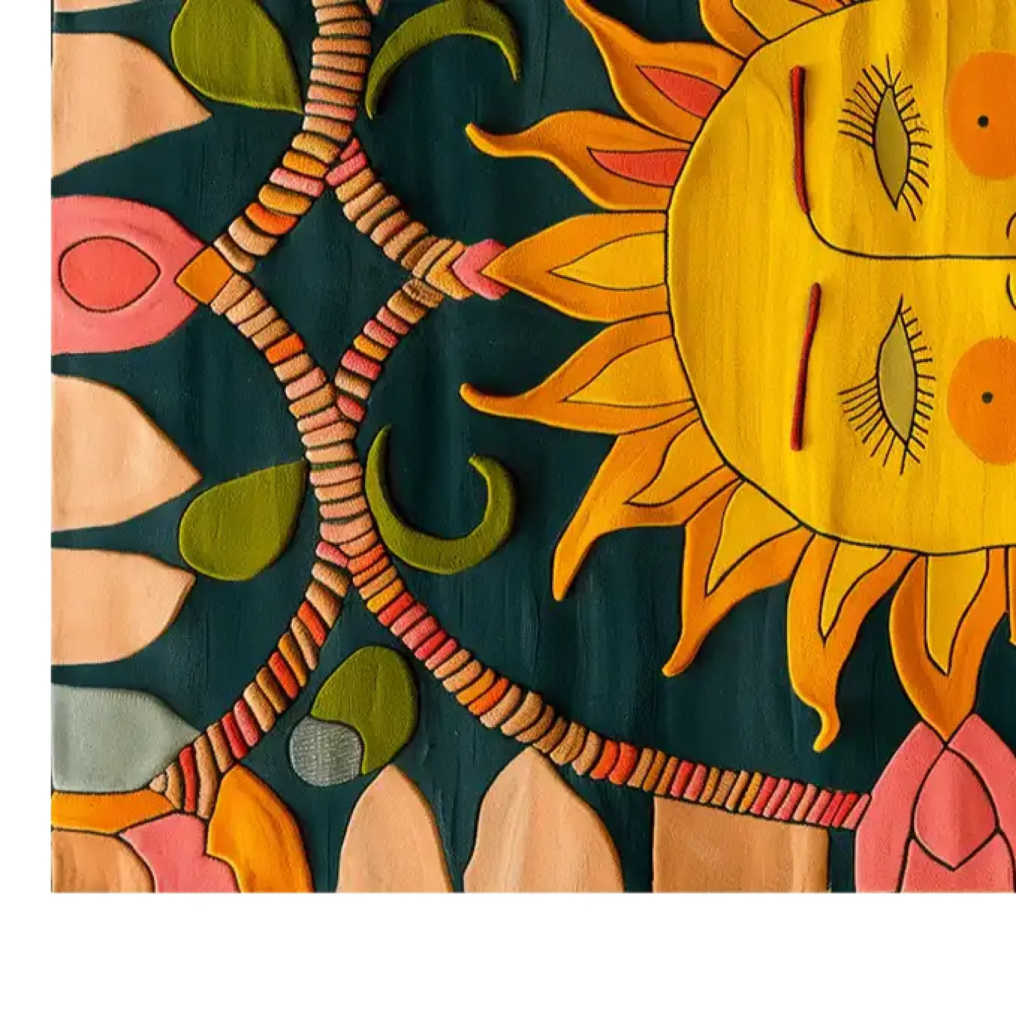 Solar Folk Art Hand Tufted Wool Rug - Image 4