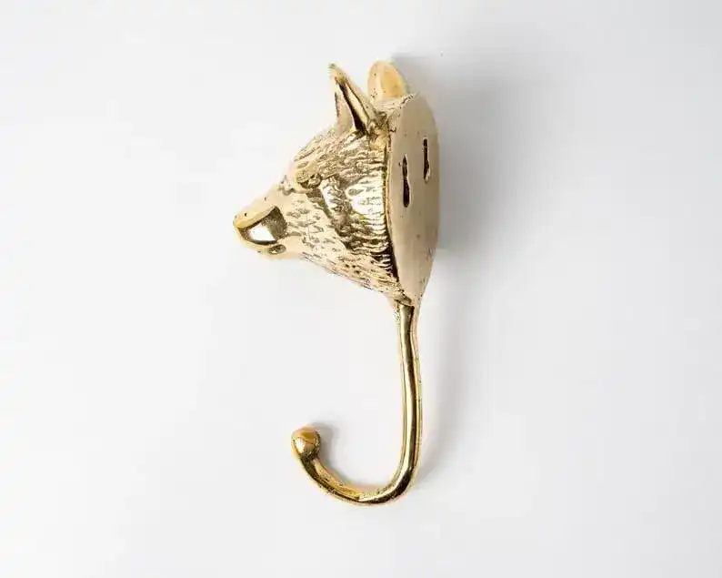 Solid Brass Bear Wall Hooks - 2 pcs - Image 7