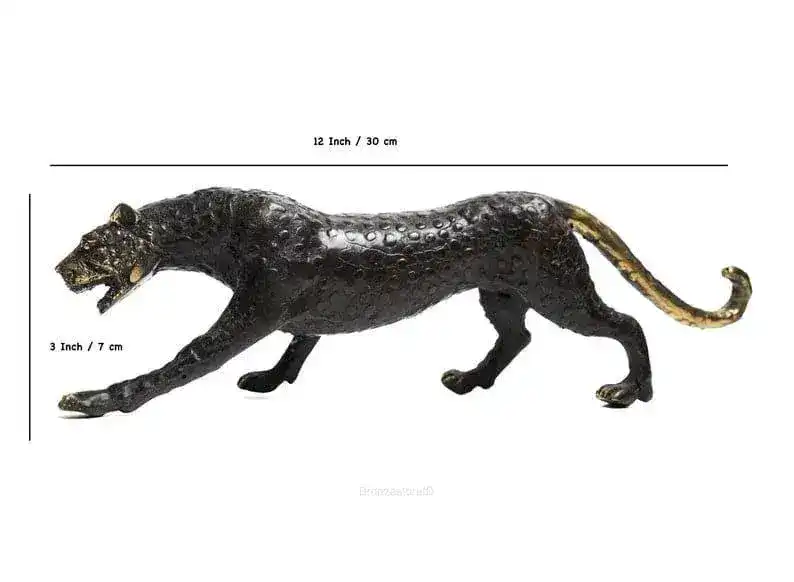 Solid Brass Black Panther Miniature Figurine Statue - Image 3