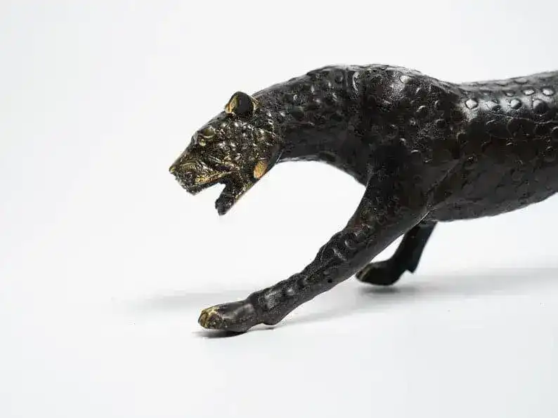 Solid Brass Black Panther Miniature Figurine Statue - Image 4