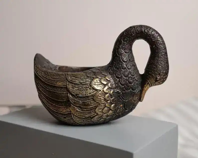 Solid Brass Duck Astray Candle Holder - Image 2