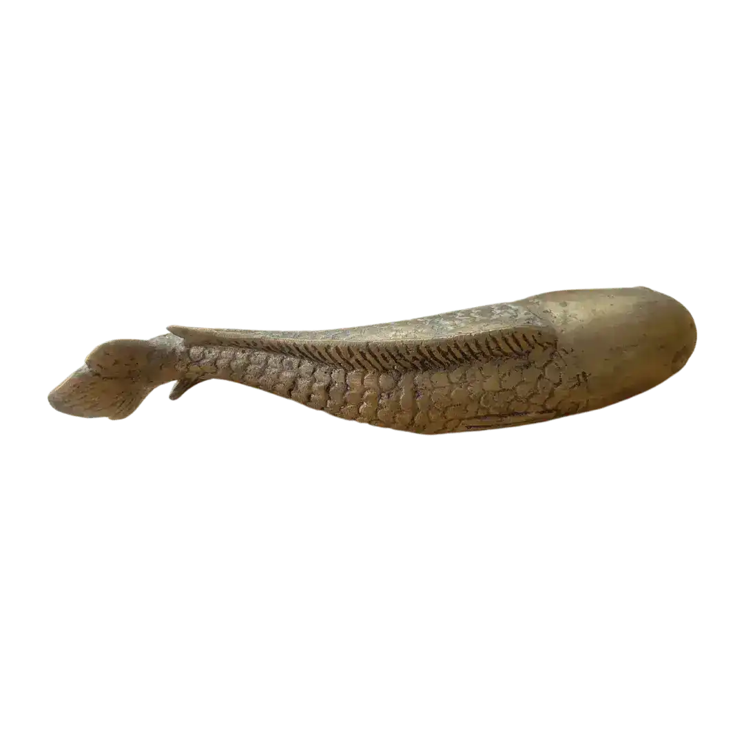 Solid Brass Fish Figurine Sculpture - Image 2